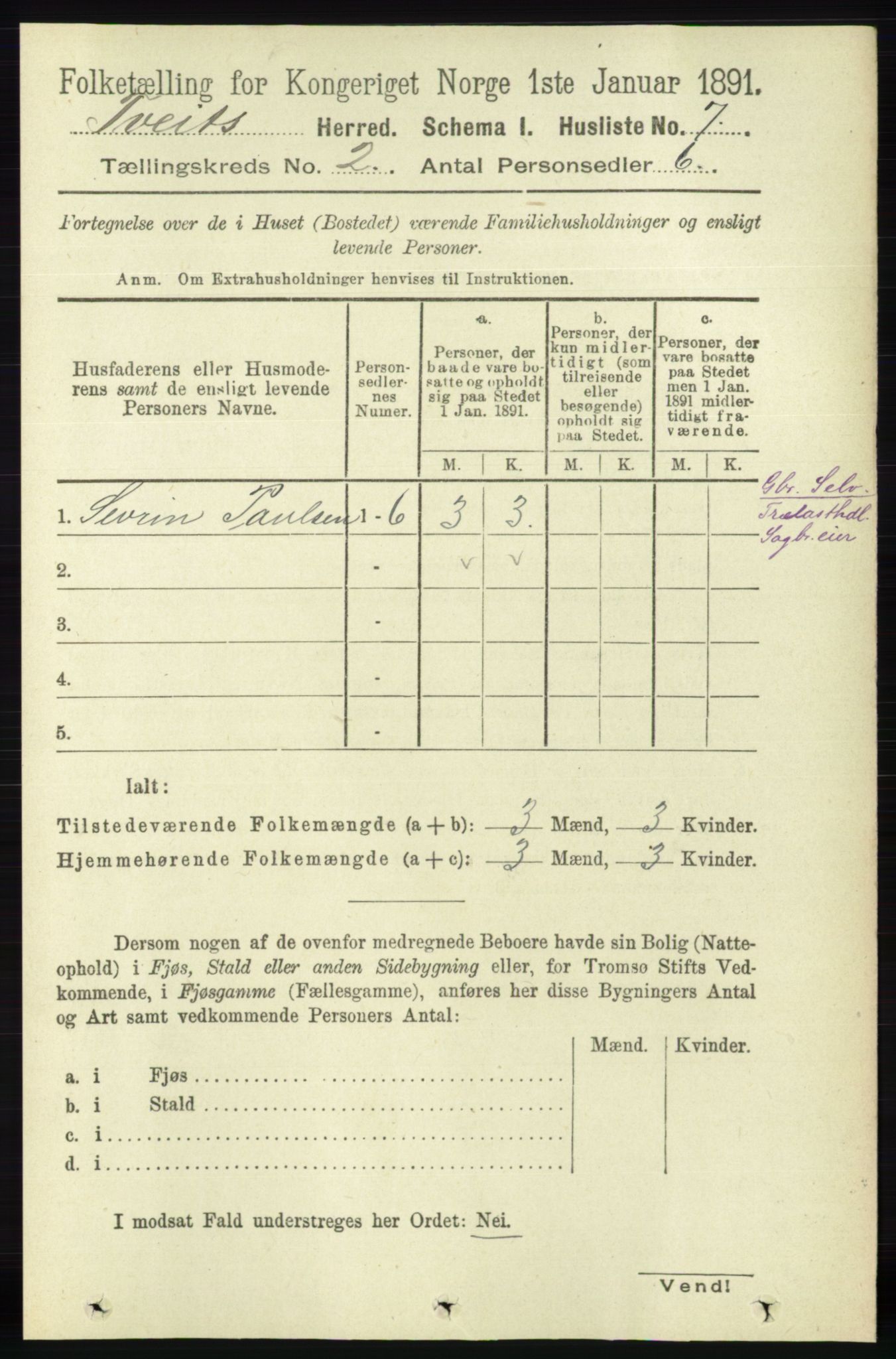 RA, 1891 census for 1013 Tveit, 1891, p. 420