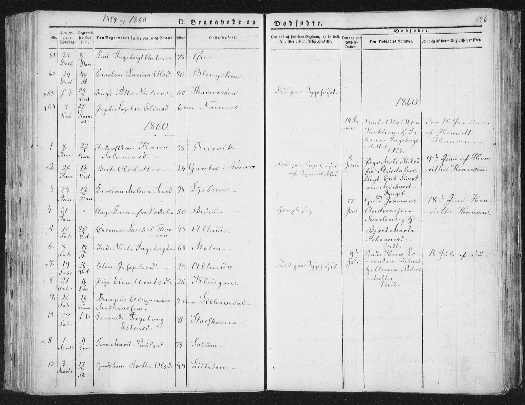 Ministerialprotokoller, klokkerbøker og fødselsregistre - Nord-Trøndelag, AV/SAT-A-1458/764/L0552: Parish register (official) no. 764A07b, 1824-1865, p. 526