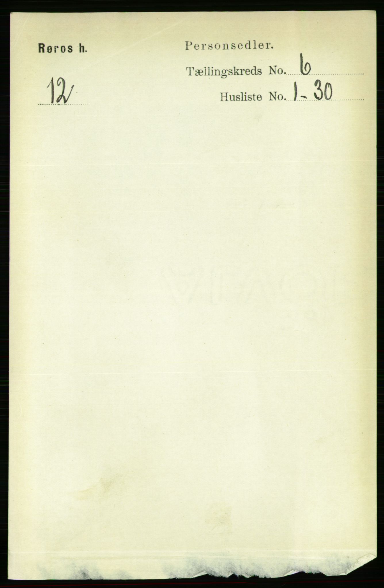 RA, 1891 census for 1640 Røros, 1891, p. 1143