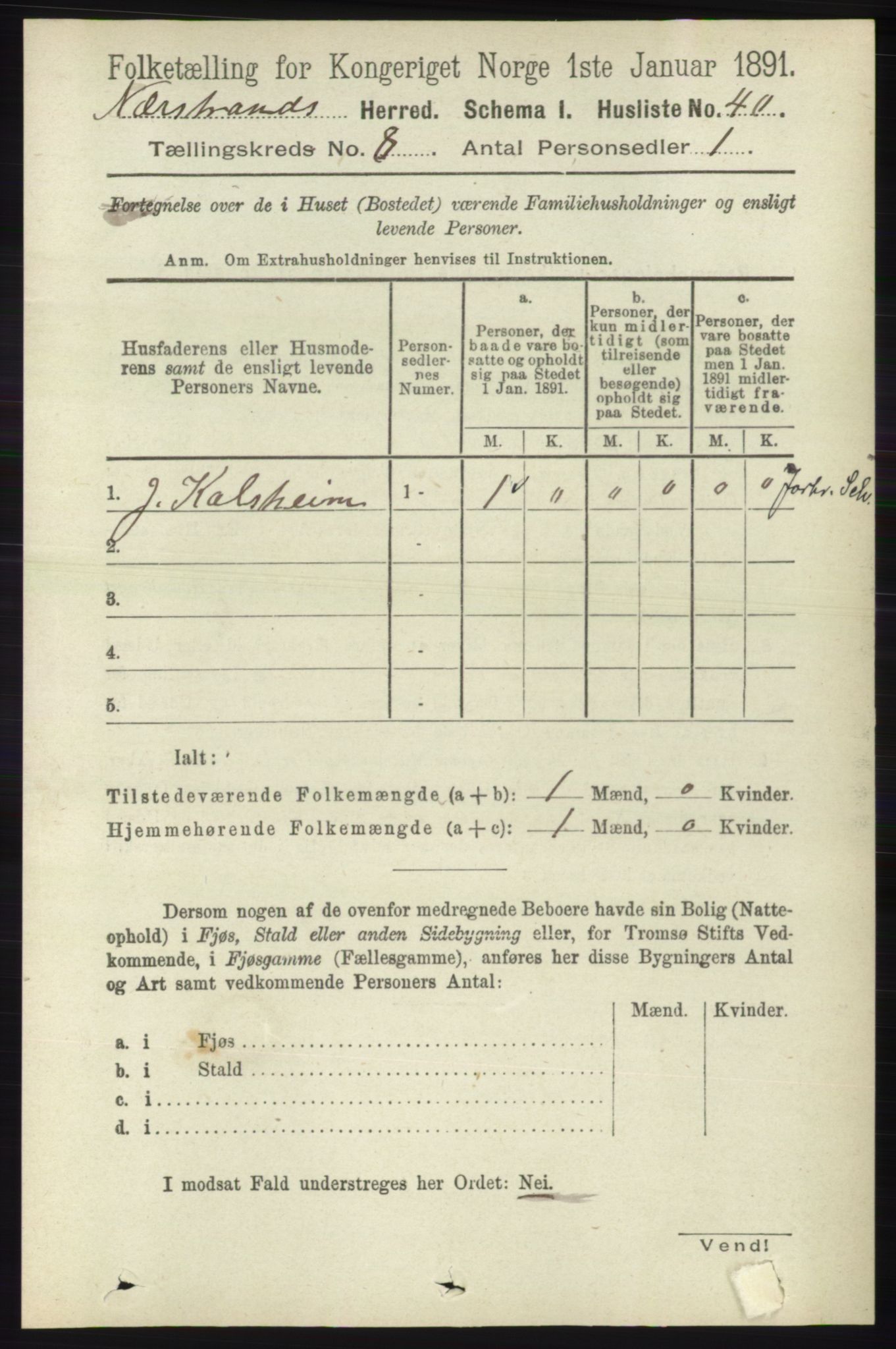 RA, 1891 census for 1139 Nedstrand, 1891, p. 1429