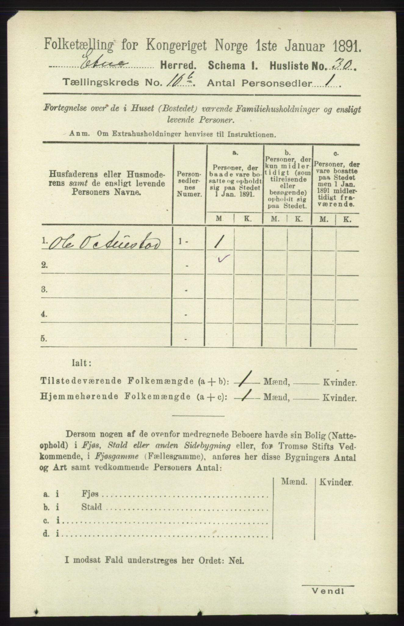 RA, 1891 census for 1211 Etne, 1891, p. 1982