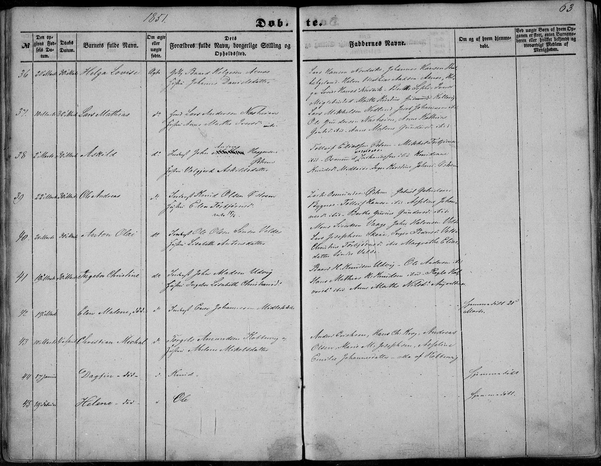 Avaldsnes sokneprestkontor, SAST/A -101851/H/Ha/Haa/L0008: Parish register (official) no. A 8, 1847-1857, p. 63