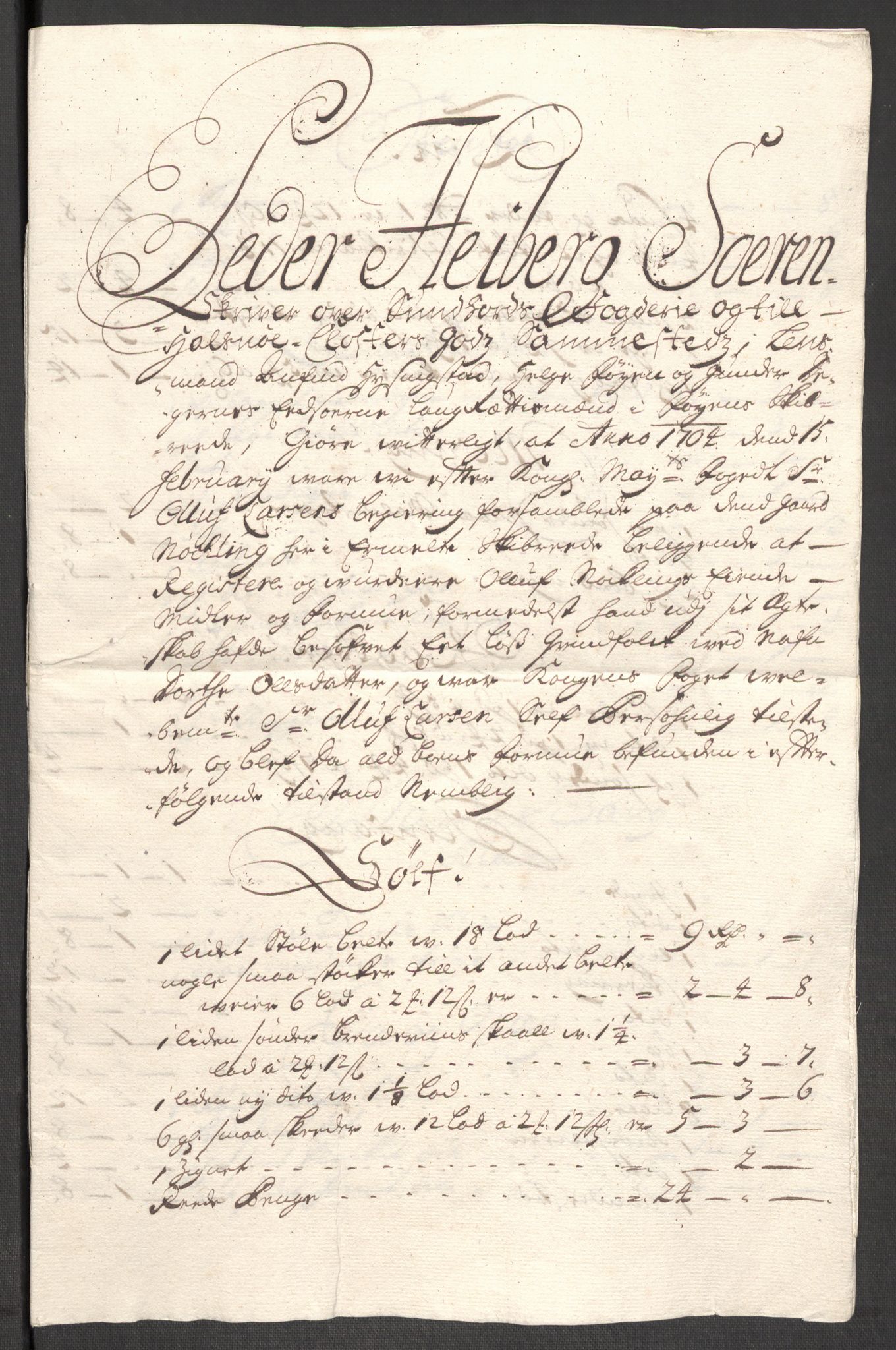 Rentekammeret inntil 1814, Reviderte regnskaper, Fogderegnskap, AV/RA-EA-4092/R48/L2982: Fogderegnskap Sunnhordland og Hardanger, 1704, p. 37