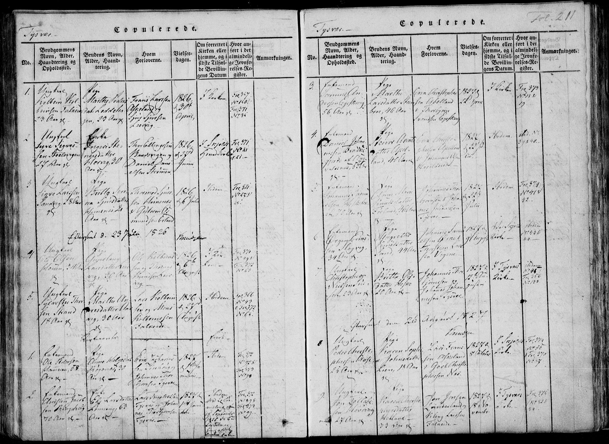 Skjold sokneprestkontor, SAST/A-101847/H/Ha/Haa/L0004: Parish register (official) no. A 4 /1, 1815-1830, p. 211