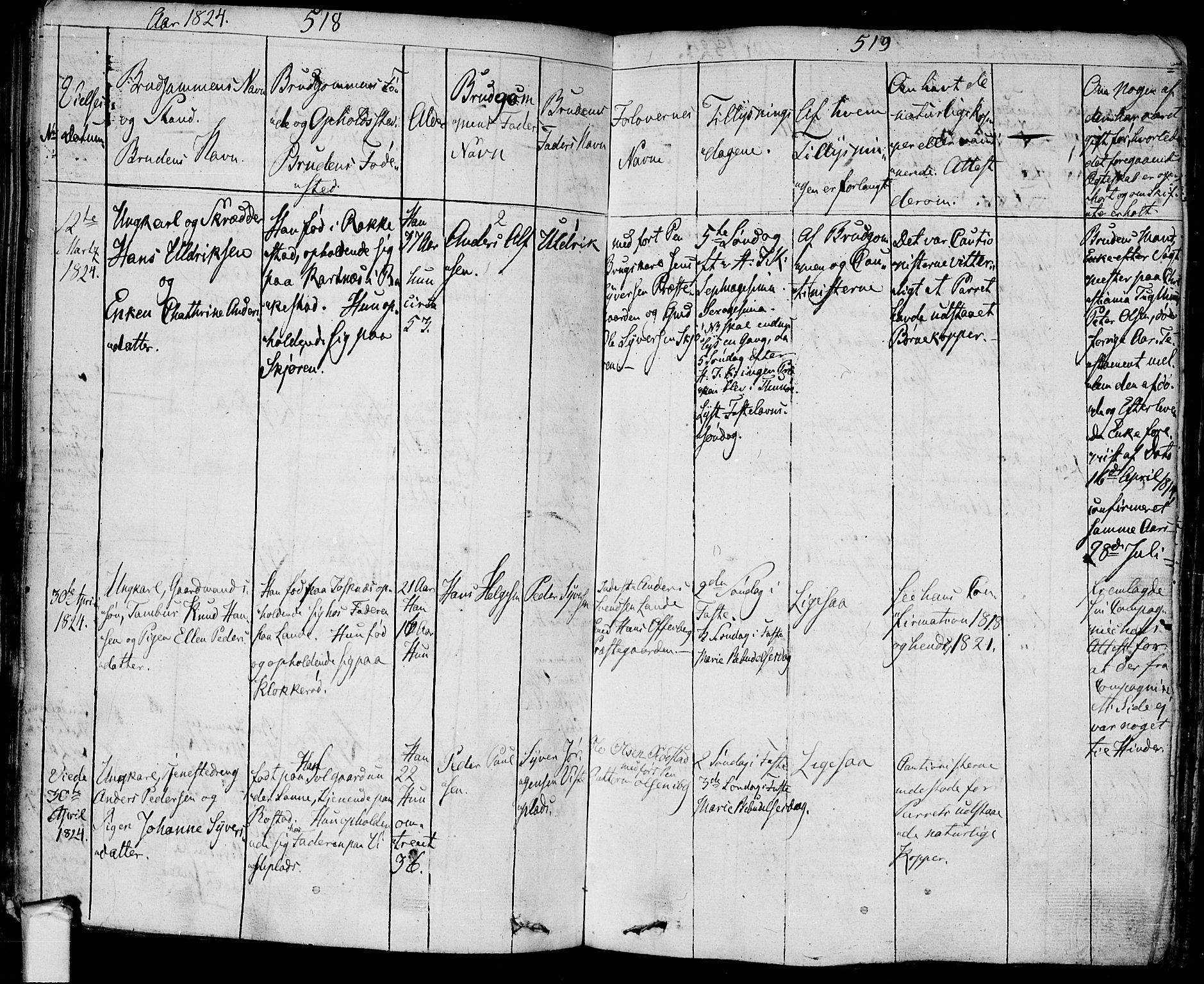 Tune prestekontor Kirkebøker, SAO/A-2007/F/Fa/L0006: Parish register (official) no. 6, 1823-1831, p. 518-519