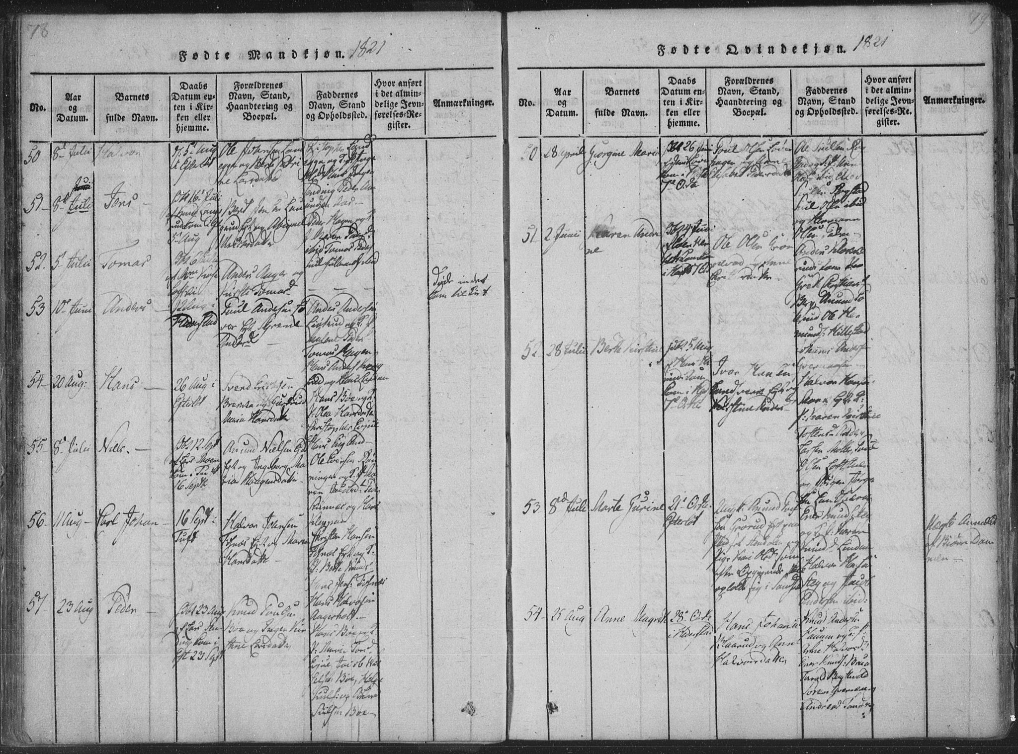 Sandsvær kirkebøker, AV/SAKO-A-244/F/Fa/L0004: Parish register (official) no. I 4, 1817-1839, p. 78-79