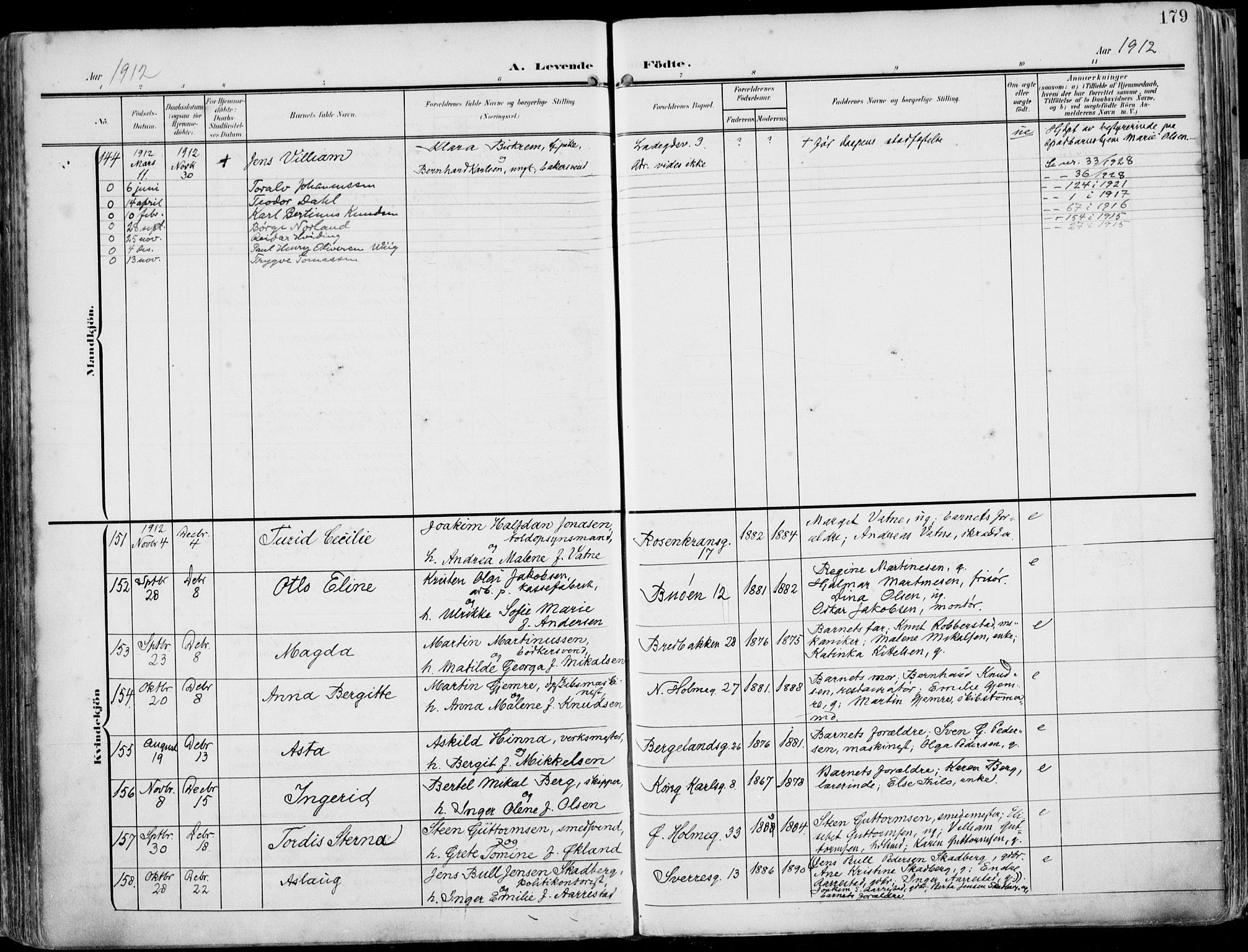 St. Petri sokneprestkontor, AV/SAST-A-101813/002/A/L0005: Parish register (official) no. A 23, 1902-1918, p. 179