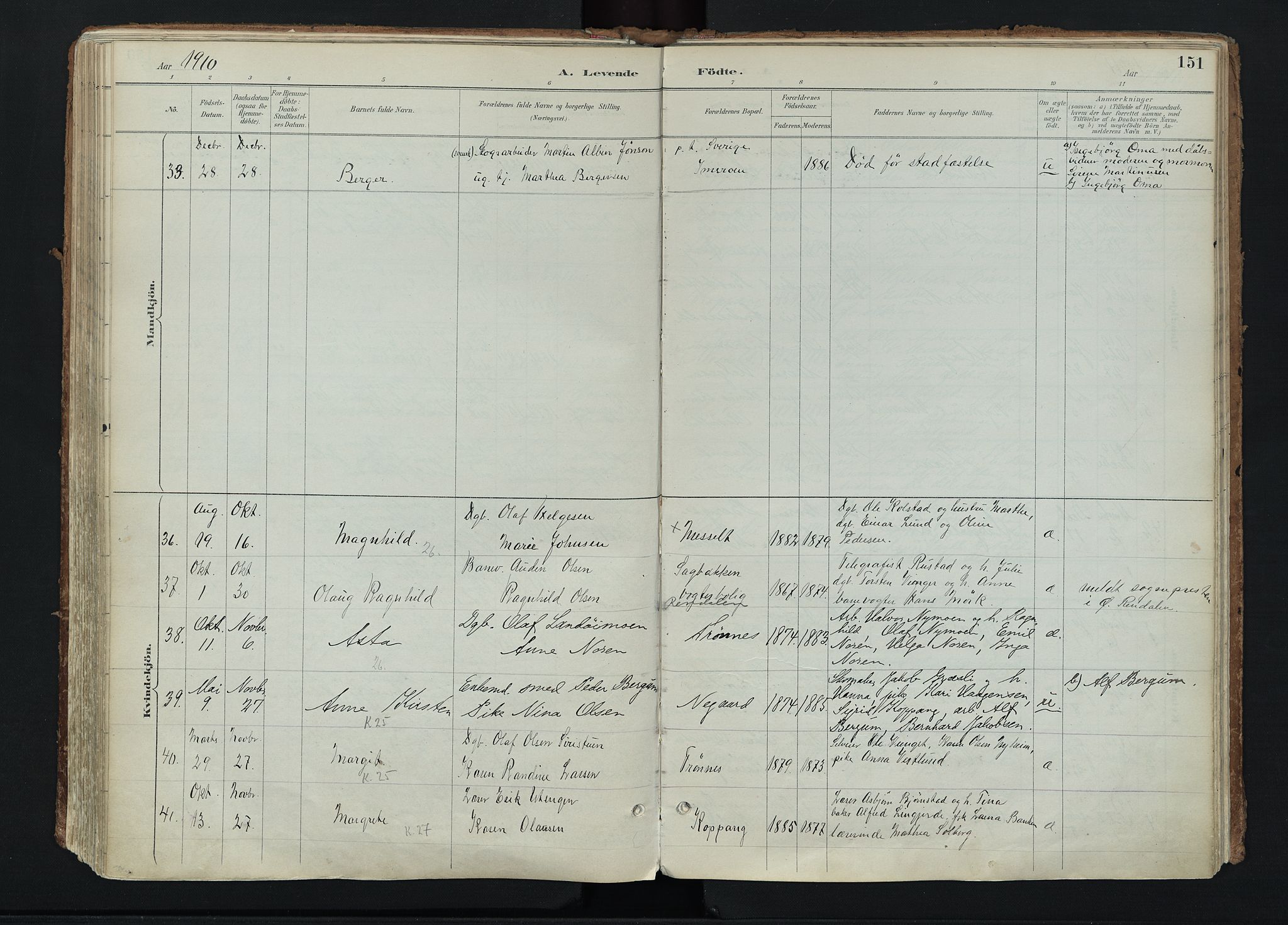 Stor-Elvdal prestekontor, SAH/PREST-052/H/Ha/Haa/L0004: Parish register (official) no. 4, 1890-1922, p. 151