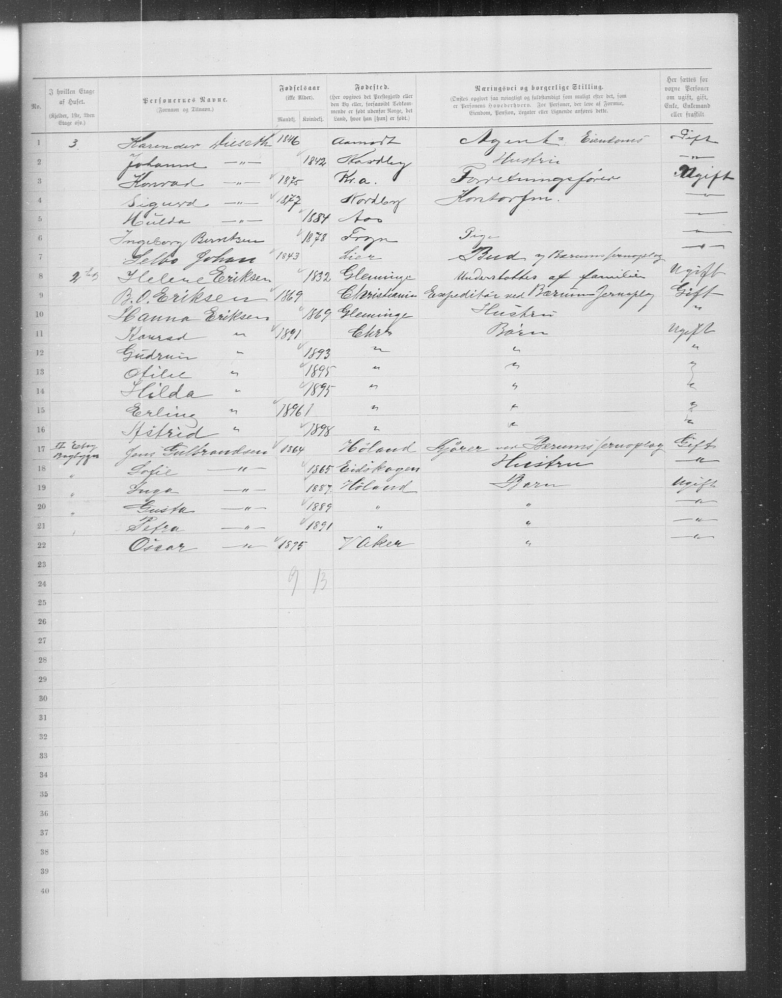 OBA, Municipal Census 1899 for Kristiania, 1899, p. 14849