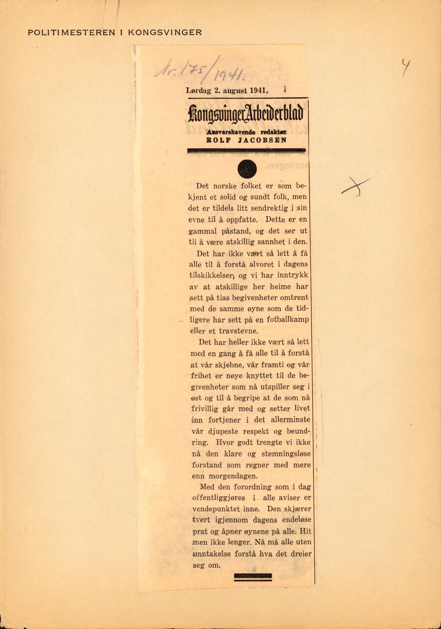 Landssvikarkivet, Kongsvinger politikammer, AV/RA-S-3138-08/Da, 1945-1946, p. 59
