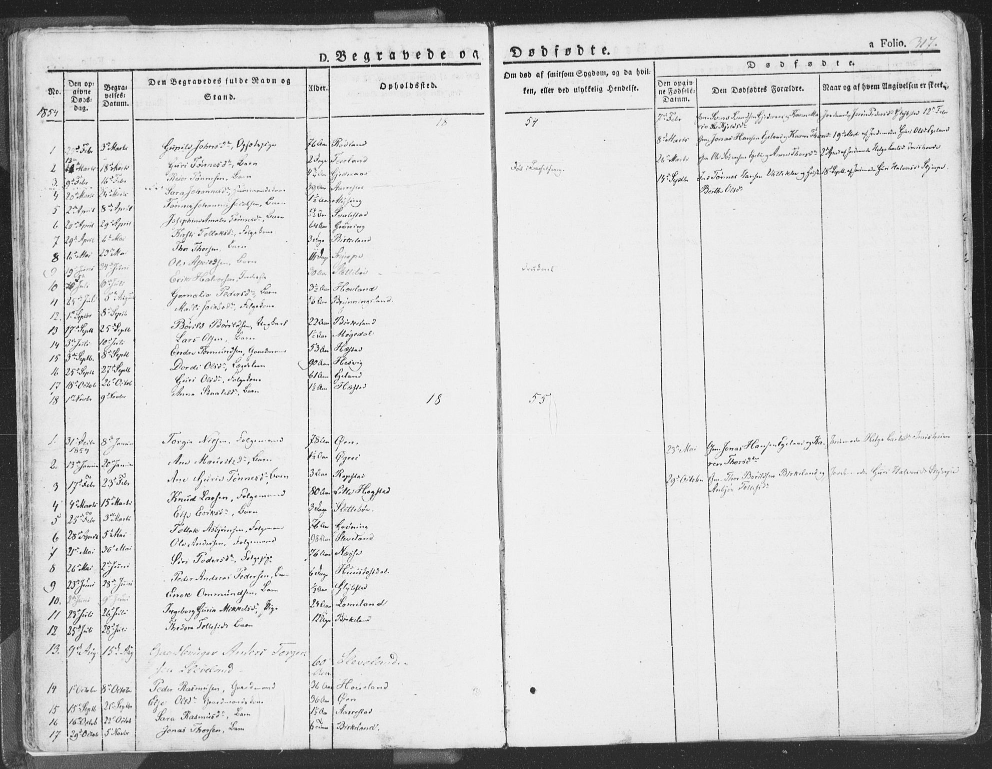 Helleland sokneprestkontor, AV/SAST-A-101810: Parish register (official) no. A 6.2, 1834-1863, p. 317