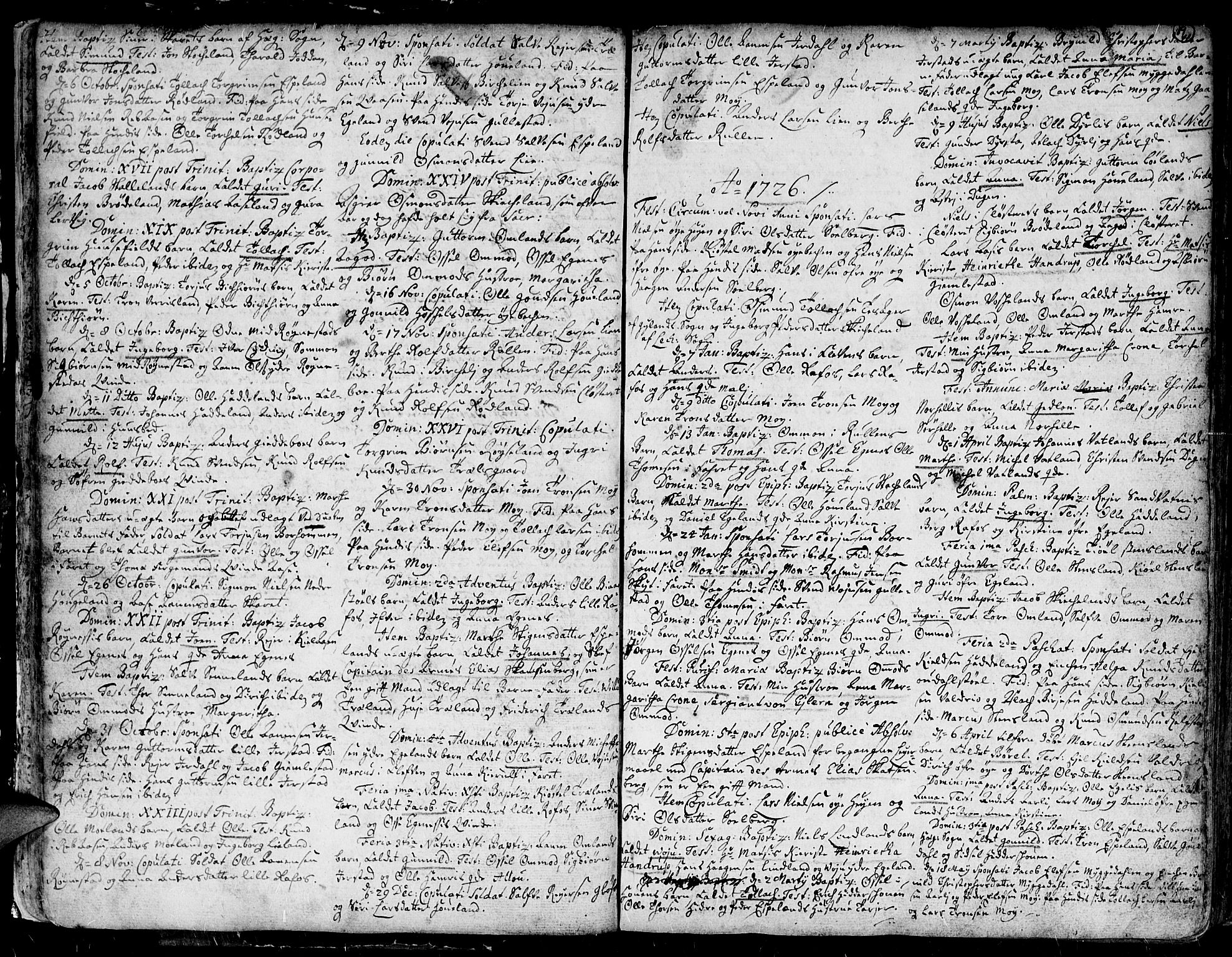 Kvinesdal sokneprestkontor, SAK/1111-0026/F/Fa/Fab/L0001: Parish register (official) no. A 1 /1, 1710-1788, p. 19