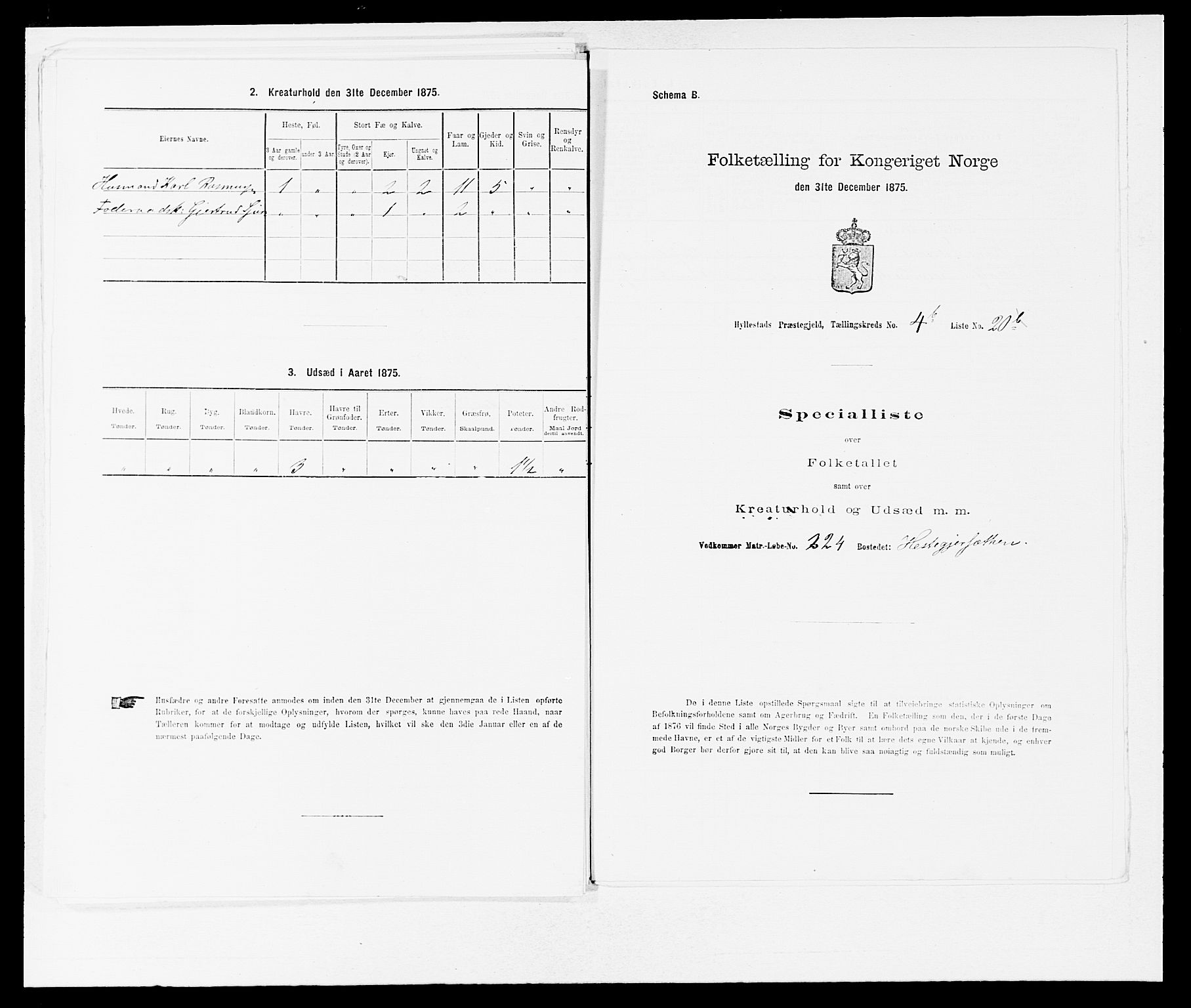 SAB, 1875 census for 1413P Hyllestad, 1875, p. 470