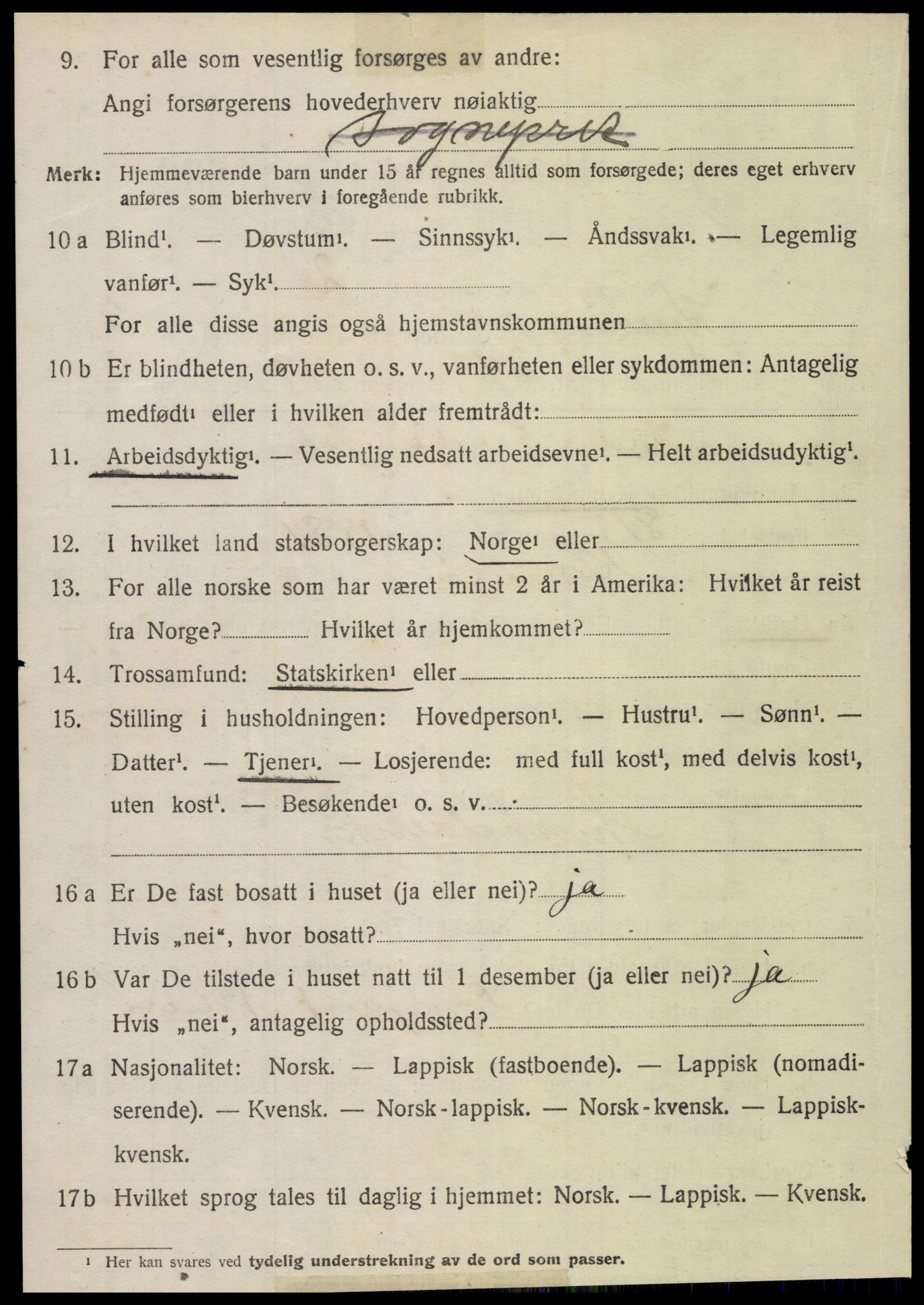 SAT, 1920 census for Kjerringøy, 1920, p. 1268