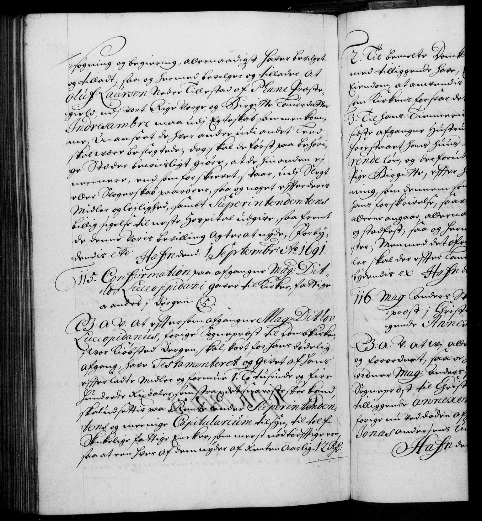 Danske Kanselli 1572-1799, AV/RA-EA-3023/F/Fc/Fca/Fcaa/L0015: Norske registre (mikrofilm), 1688-1691, p. 491b