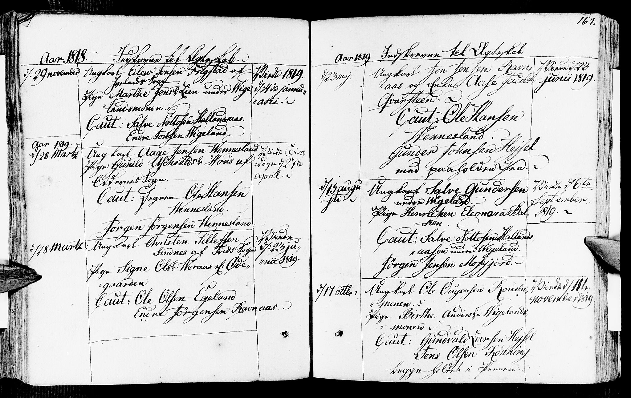 Vennesla sokneprestkontor, AV/SAK-1111-0045/Fa/Fab/L0002: Parish register (official) no. A 2, 1794-1834, p. 167