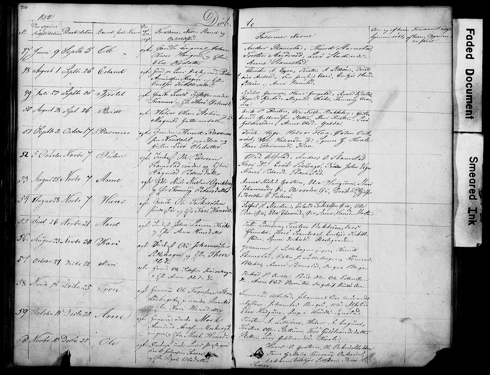 Lom prestekontor, AV/SAH-PREST-070/L/L0012: Parish register (copy) no. 12, 1845-1873, p. 74-75