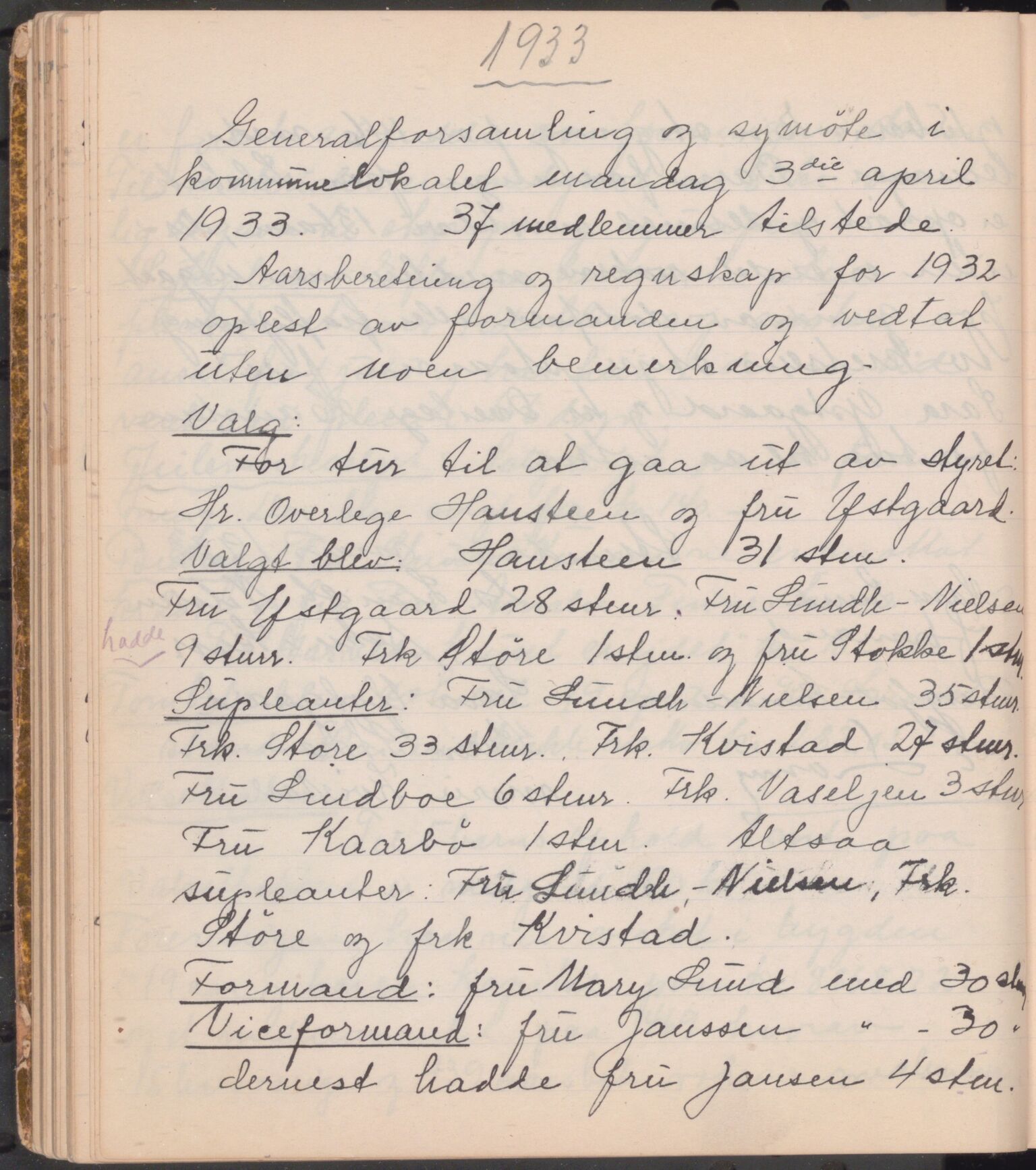 Trondheim Røde Kors, TRKO/PA-1204/A/Ab/L0004: Dagbok for Strinda Røde Kors, 1926-1952, p. 96