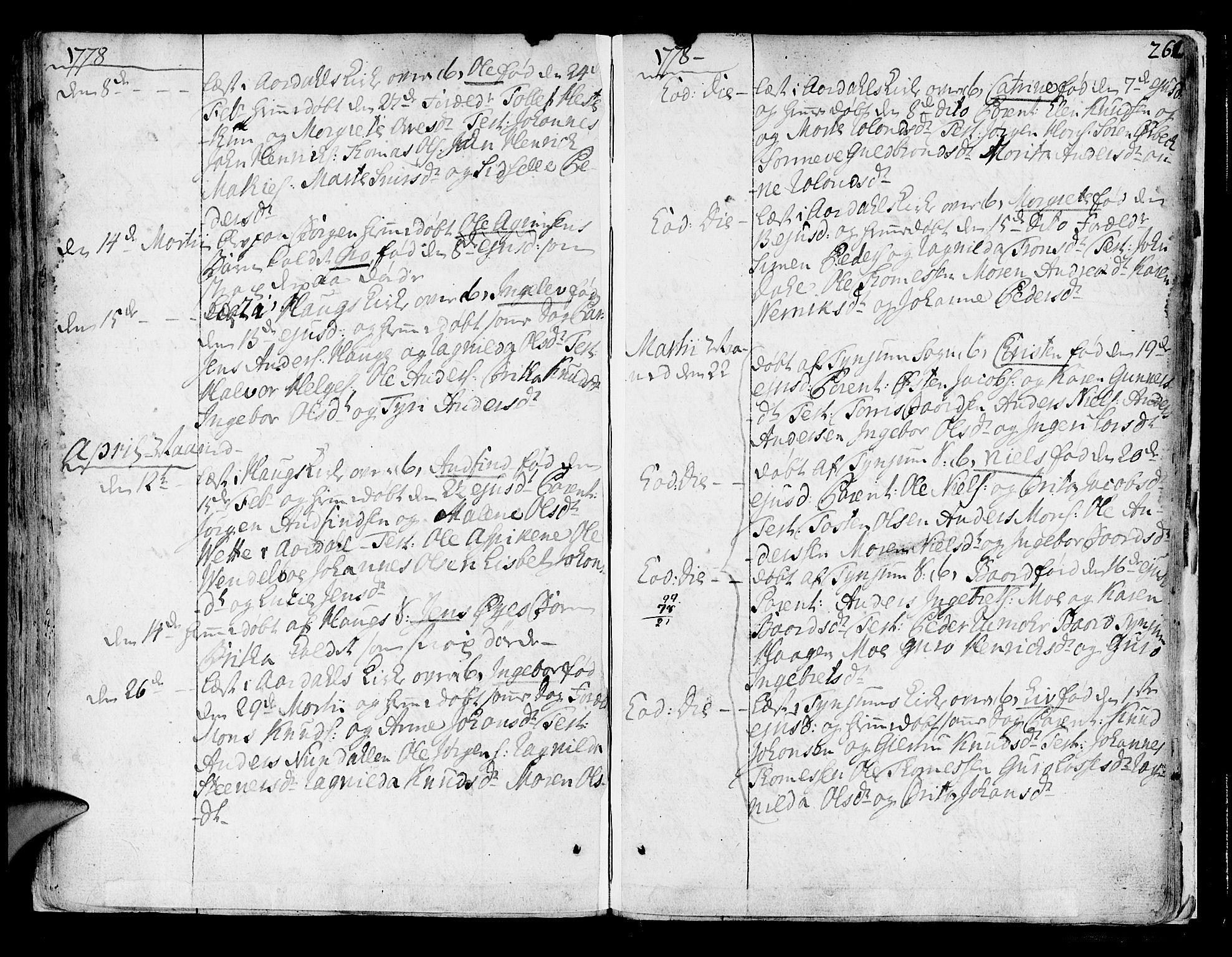 Lærdal sokneprestembete, AV/SAB-A-81201: Parish register (official) no. A 2, 1752-1782, p. 260