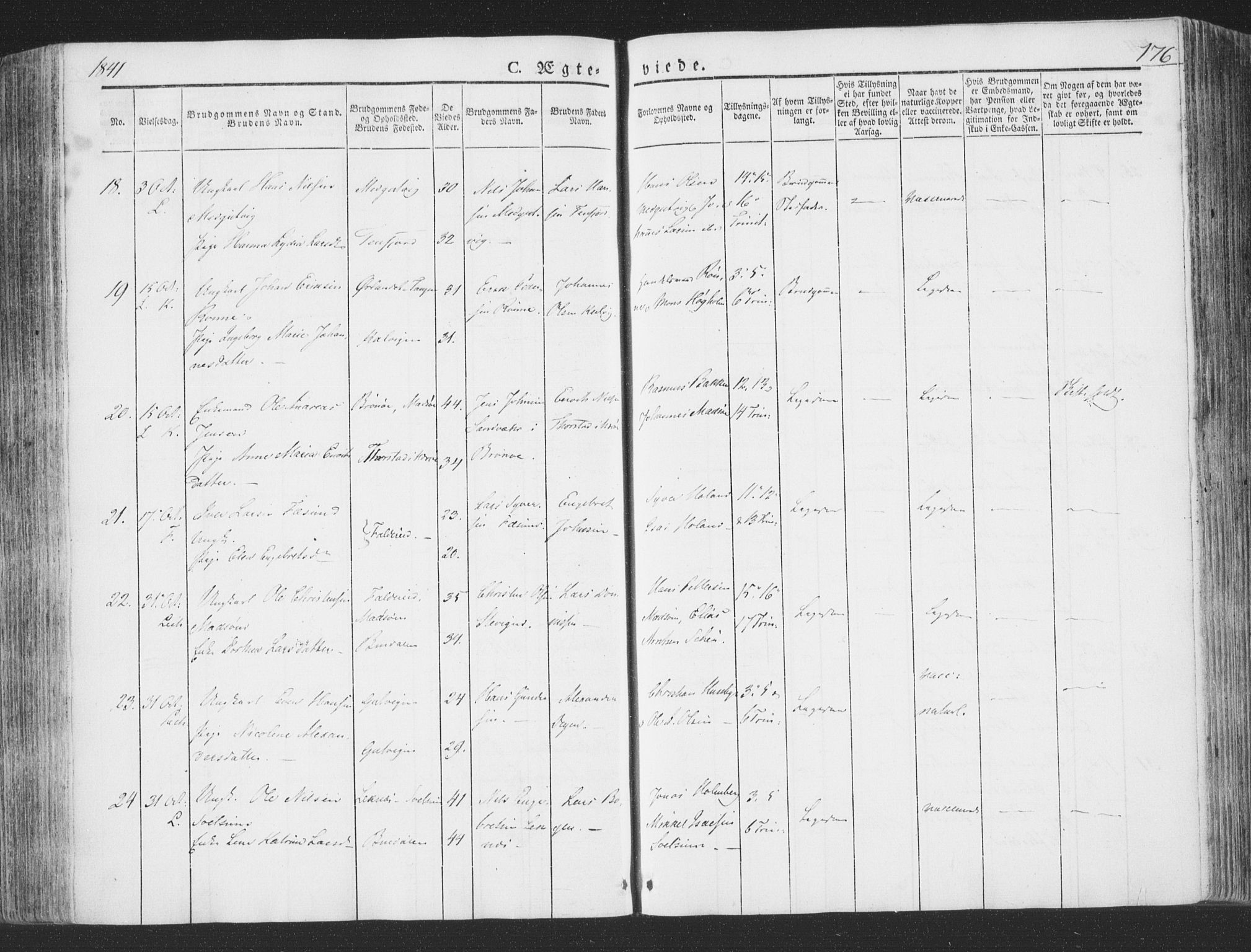 Ministerialprotokoller, klokkerbøker og fødselsregistre - Nord-Trøndelag, SAT/A-1458/780/L0639: Parish register (official) no. 780A04, 1830-1844, p. 176