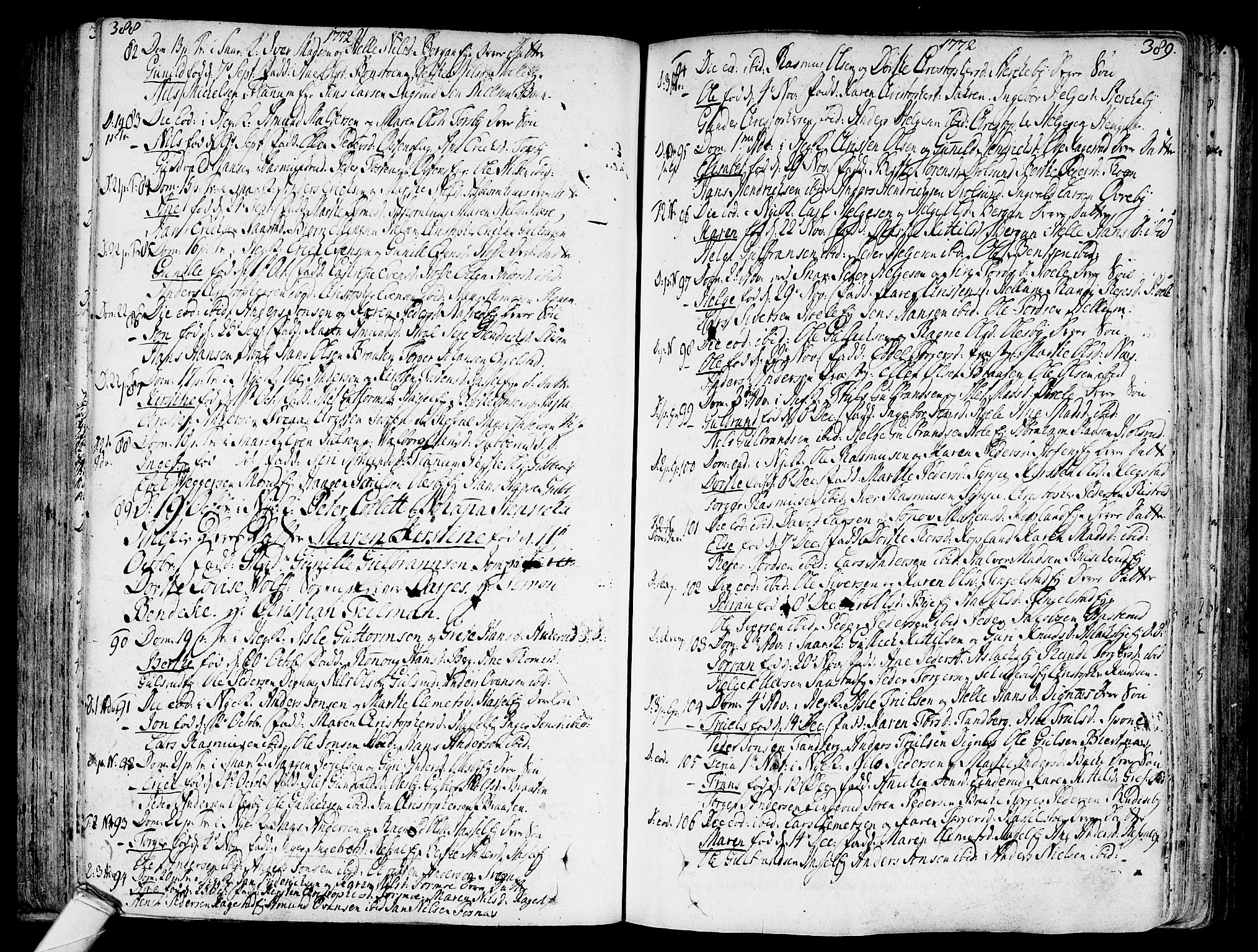 Modum kirkebøker, SAKO/A-234/F/Fa/L0002: Parish register (official) no. 2, 1741-1782, p. 388-389