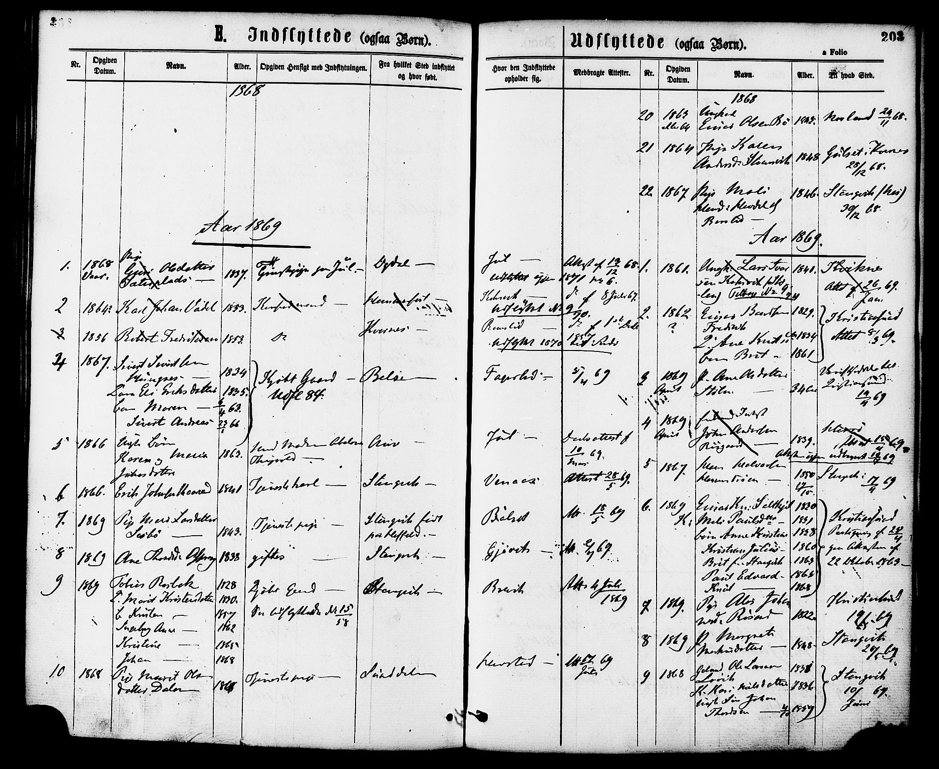 Ministerialprotokoller, klokkerbøker og fødselsregistre - Møre og Romsdal, SAT/A-1454/586/L0986: Parish register (official) no. 586A12, 1867-1878, p. 203