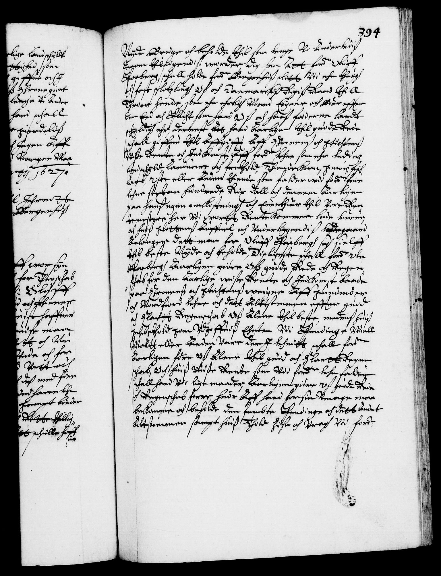 Danske Kanselli 1572-1799, AV/RA-EA-3023/F/Fc/Fca/Fcaa/L0004: Norske registre (mikrofilm), 1617-1630, p. 394a