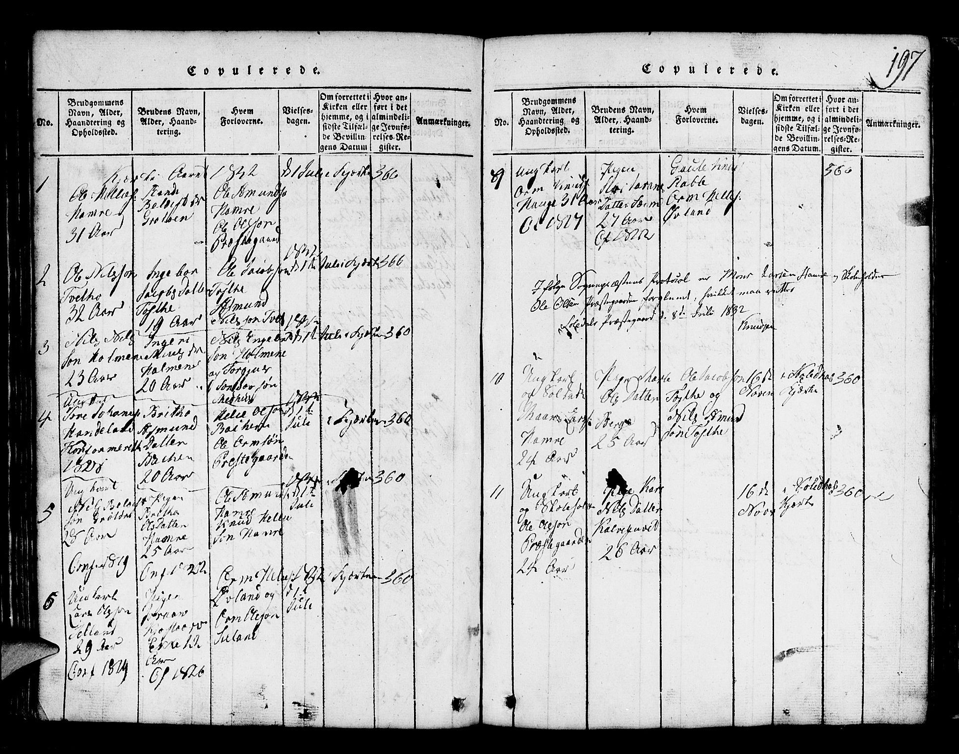 Røldal sokneprestembete, SAB/A-100247: Parish register (copy) no. A 1, 1817-1860, p. 197