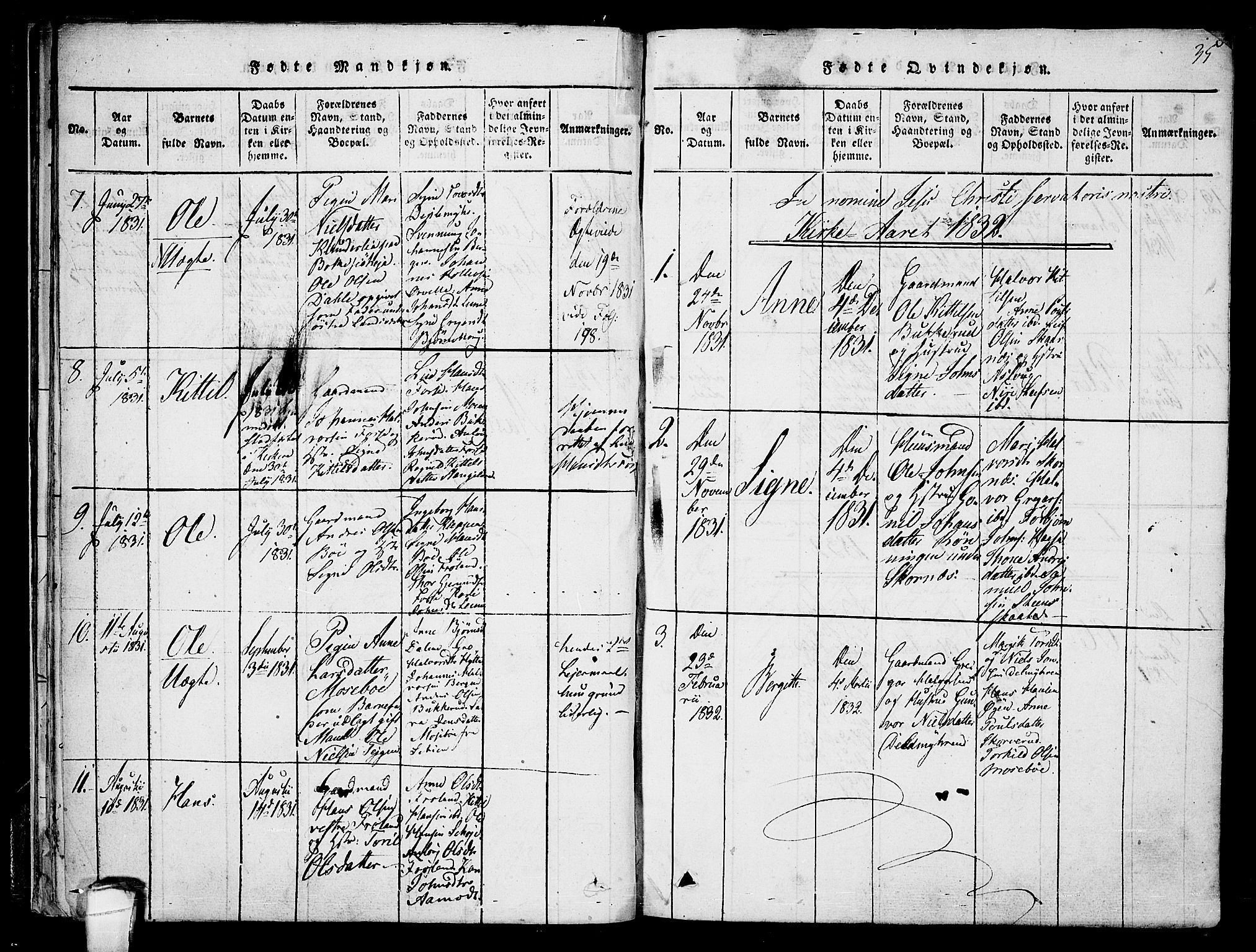 Hjartdal kirkebøker, SAKO/A-270/F/Fb/L0001: Parish register (official) no. II 1, 1815-1843, p. 35