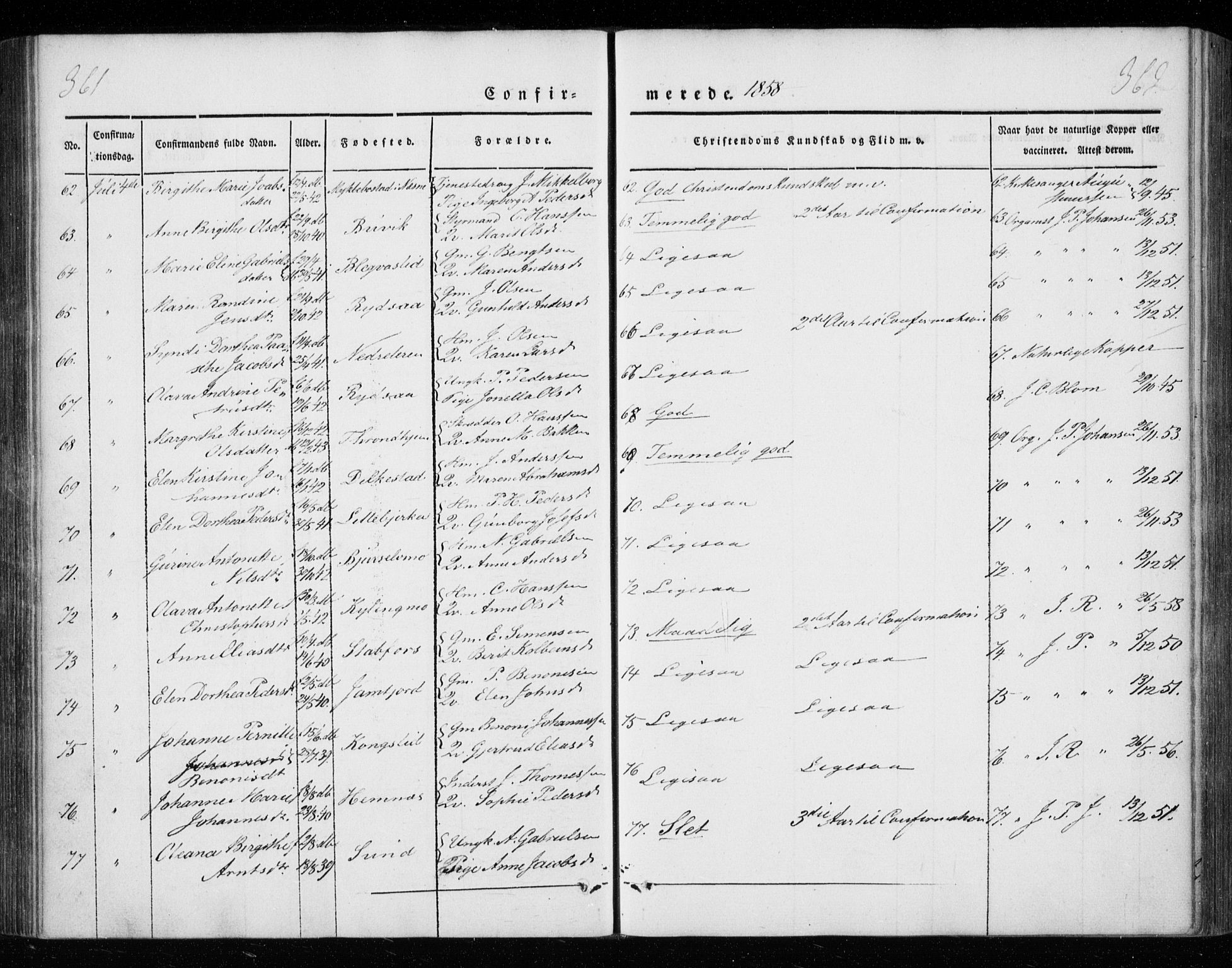 Ministerialprotokoller, klokkerbøker og fødselsregistre - Nordland, AV/SAT-A-1459/825/L0355: Parish register (official) no. 825A09, 1842-1863, p. 361-362