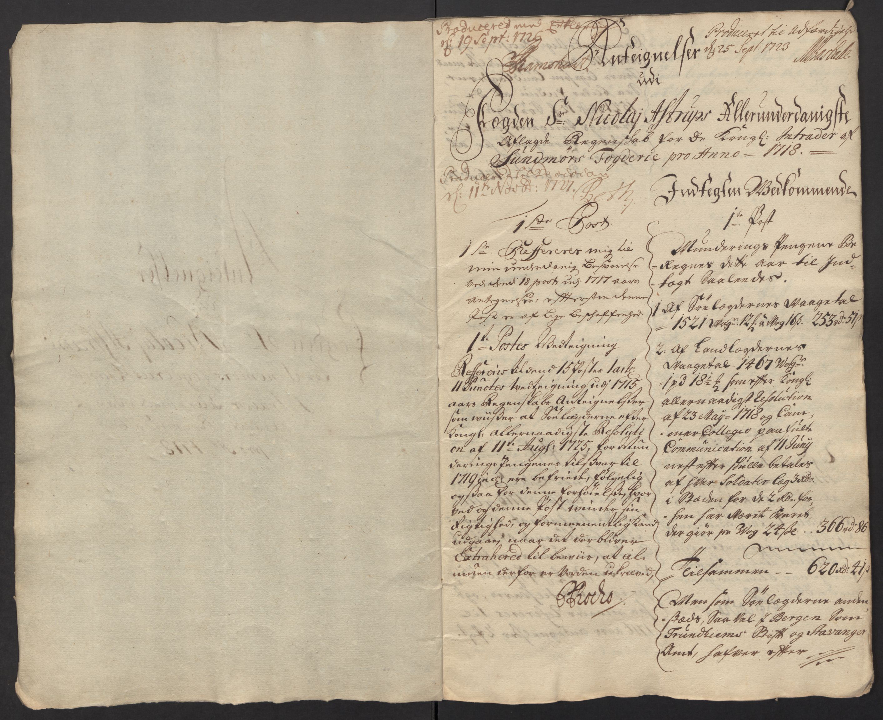 Rentekammeret inntil 1814, Reviderte regnskaper, Fogderegnskap, AV/RA-EA-4092/R54/L3570: Fogderegnskap Sunnmøre, 1718, p. 258