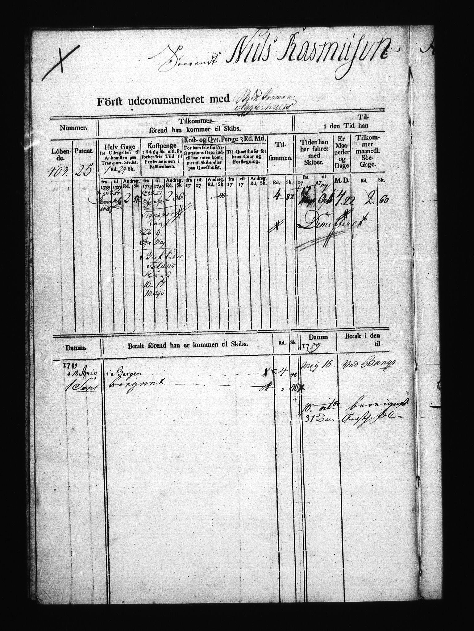 Sjøetaten, AV/RA-EA-3110/F/L0010: Bergen stift, bind 3, 1789