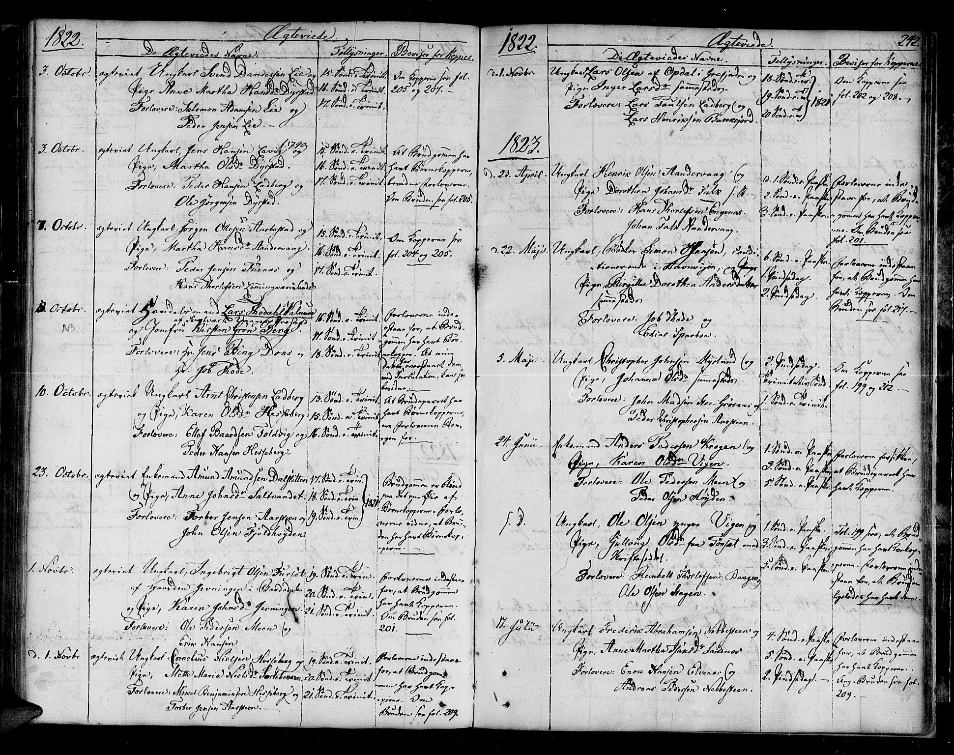 Ibestad sokneprestembete, SATØ/S-0077/H/Ha/Haa/L0004kirke: Parish register (official) no. 4, 1801-1824, p. 242
