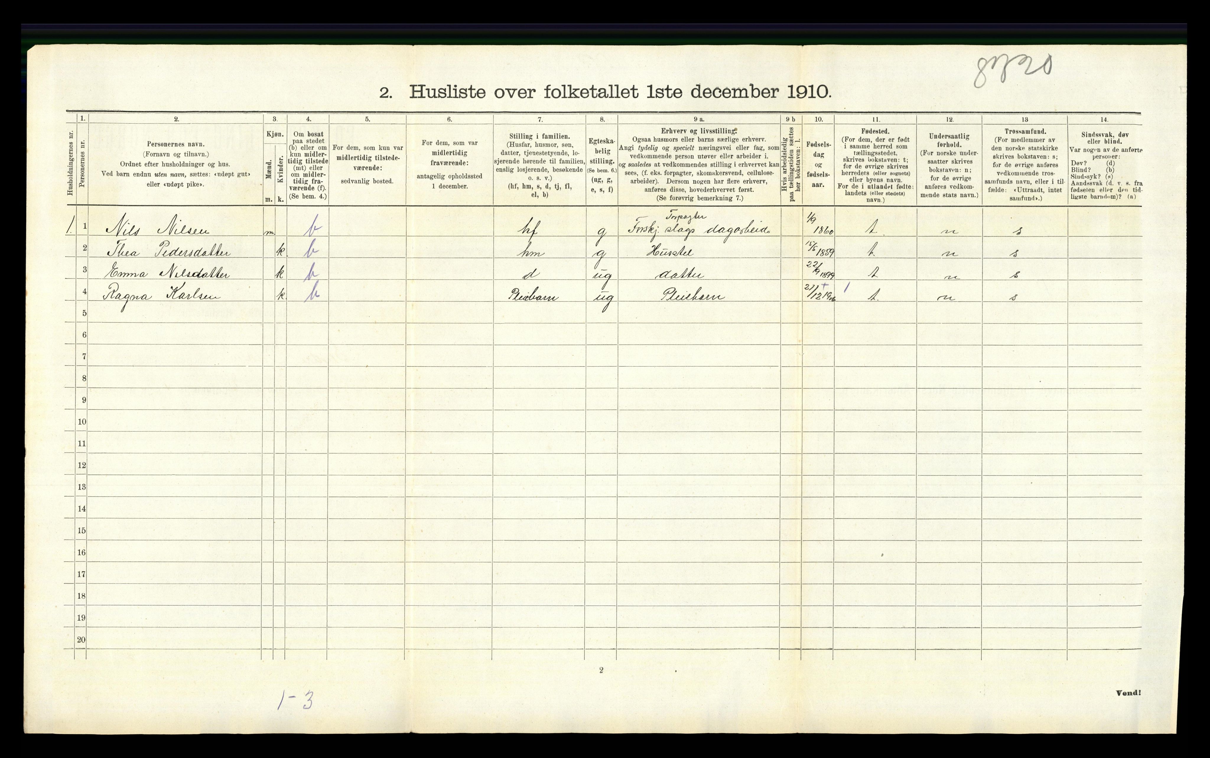 RA, 1910 census for Sør-Odal, 1910, p. 1729