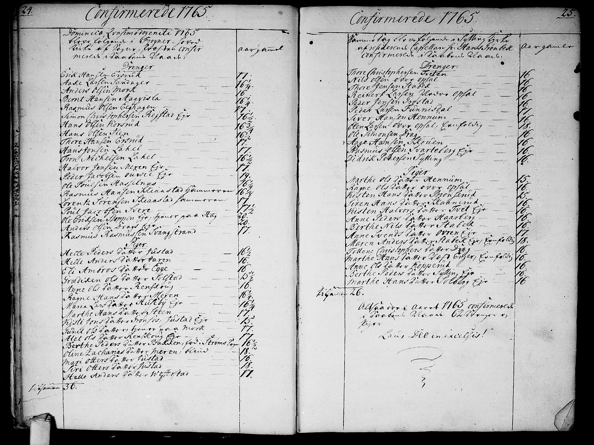 Lier kirkebøker, SAKO/A-230/F/Fa/L0005: Parish register (official) no. I 5, 1764-1777, p. 24-25