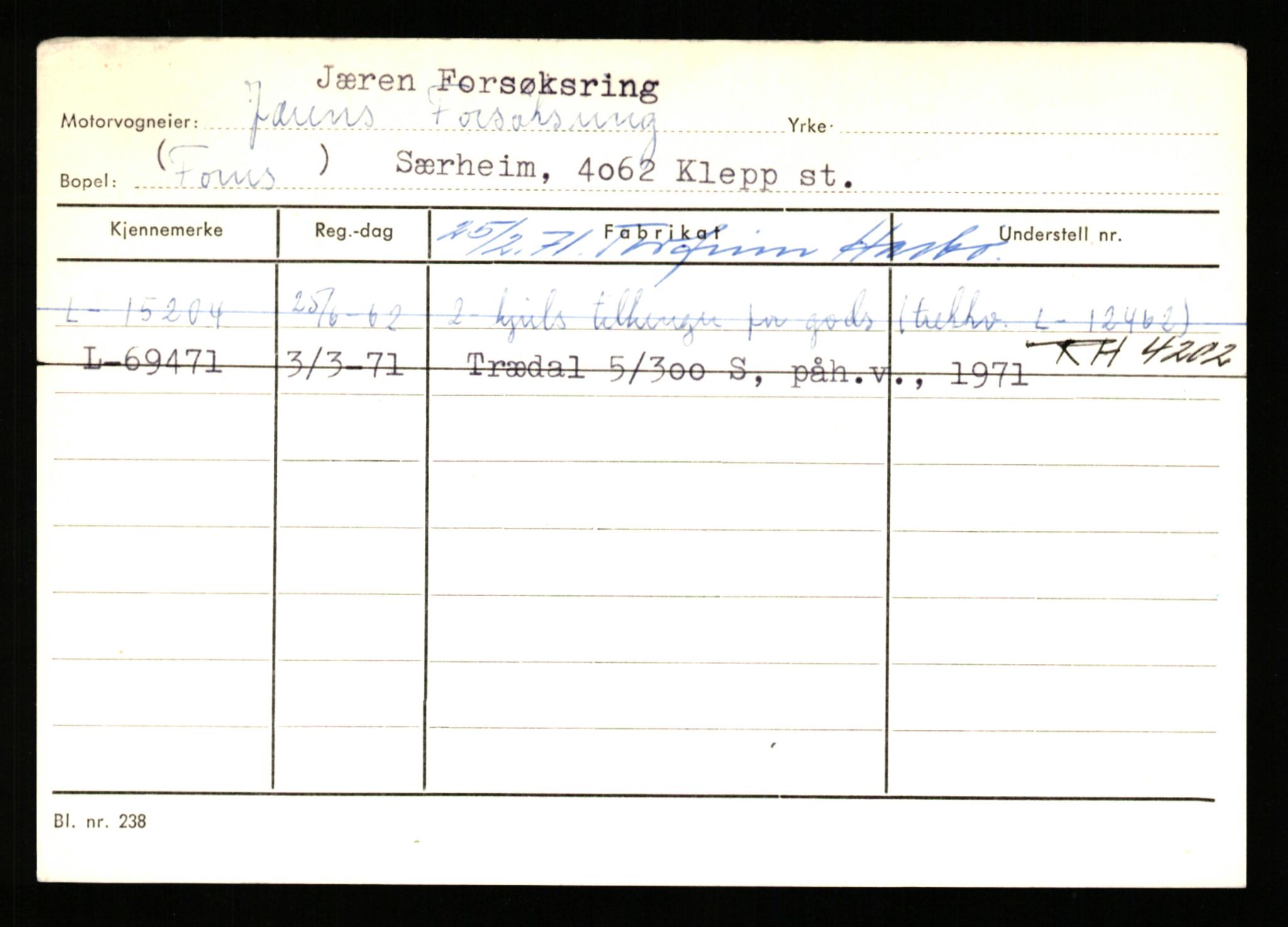 Stavanger trafikkstasjon, AV/SAST-A-101942/0/H/L0019: Jonassen - Kersbergen, 1930-1971, p. 1167