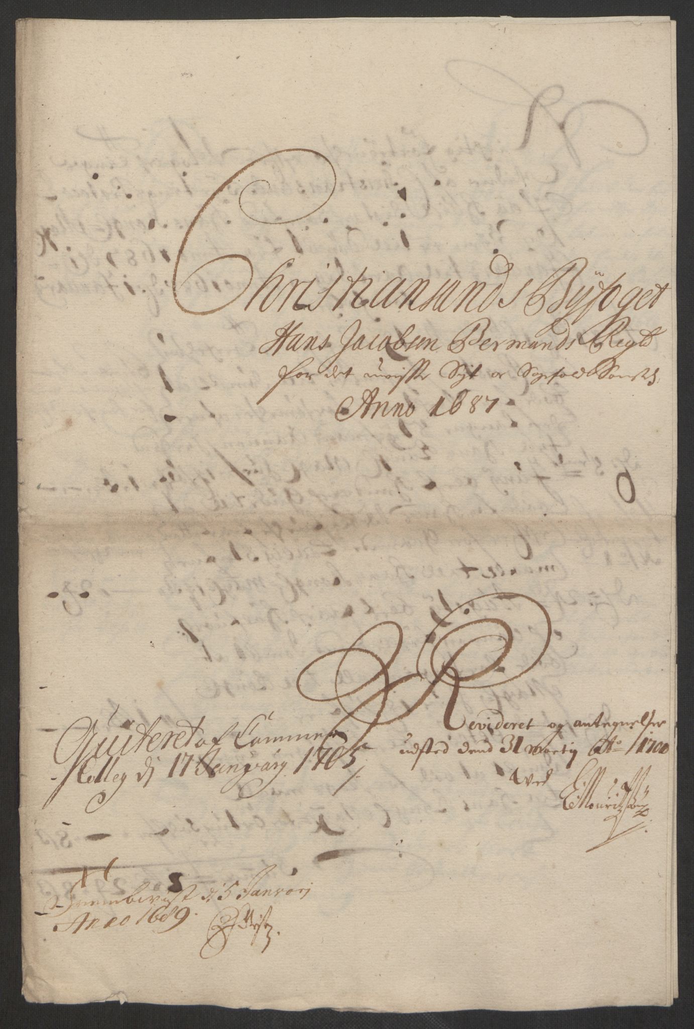 Rentekammeret inntil 1814, Reviderte regnskaper, Byregnskaper, AV/RA-EA-4066/R/Rm/L0285: [M18] Sikt og sakefall, 1681-1718, p. 80
