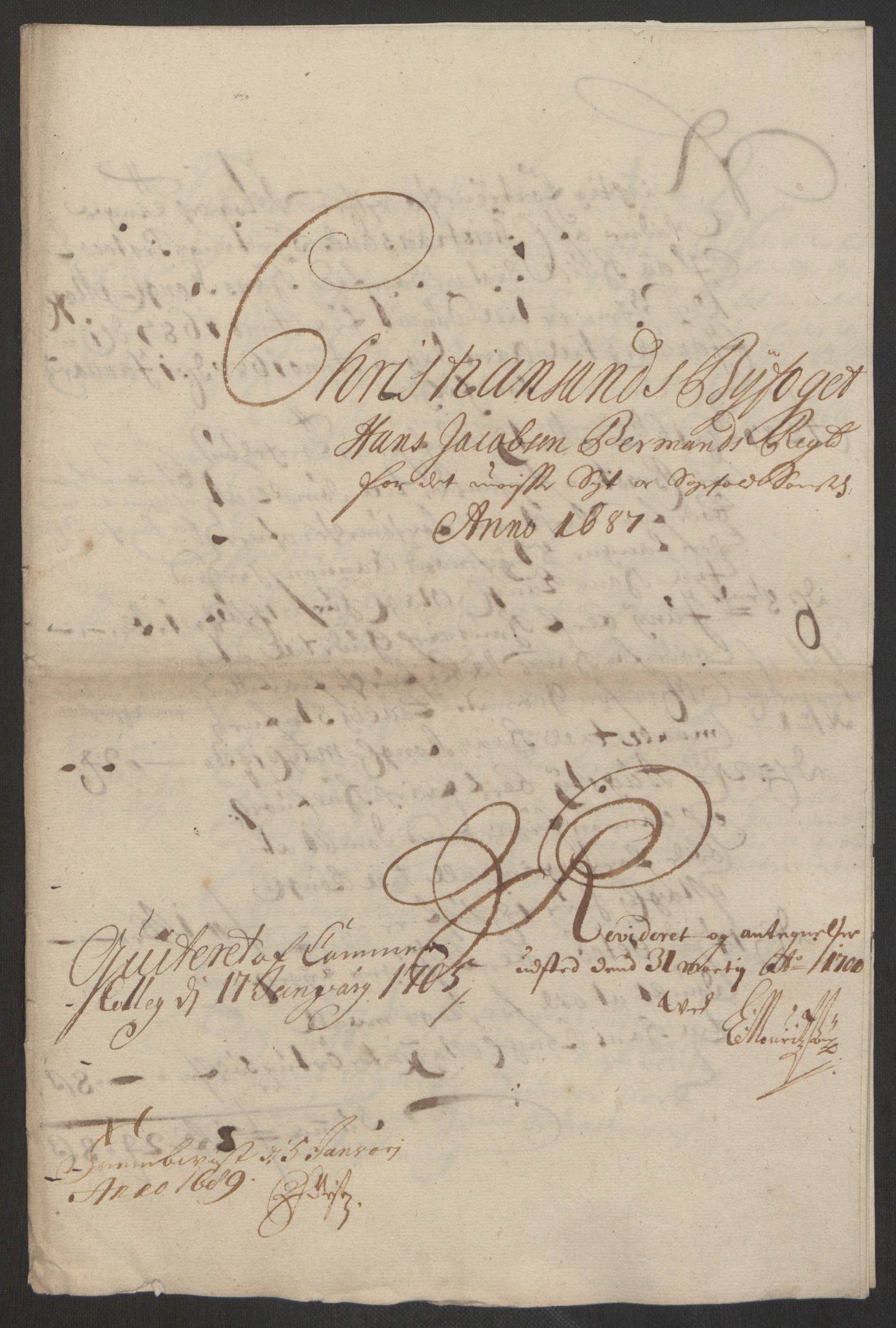 Rentekammeret inntil 1814, Reviderte regnskaper, Byregnskaper, RA/EA-4066/R/Rm/L0285: [M18] Sikt og sakefall, 1681-1718, p. 80