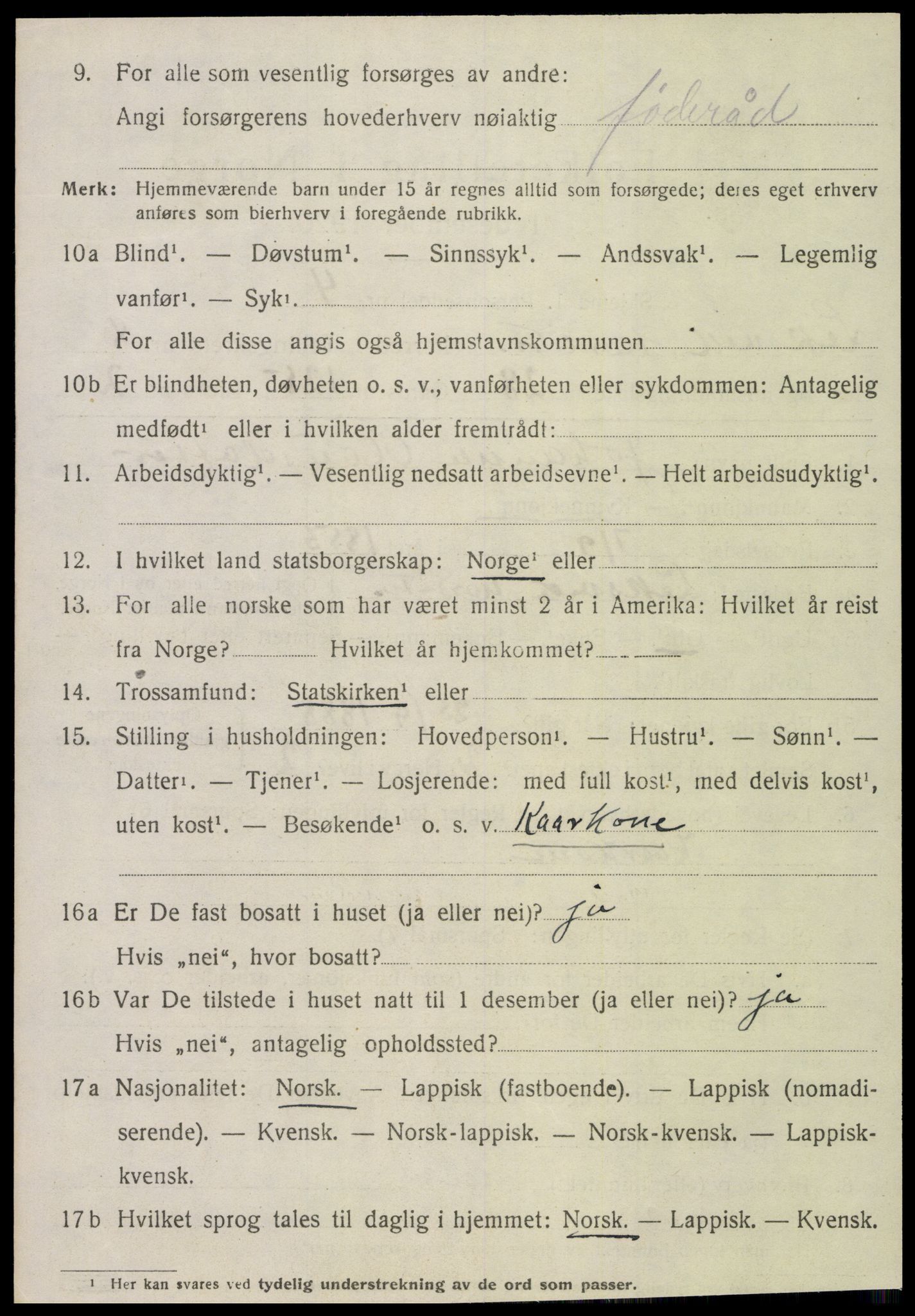 SAT, 1920 census for Leksvik, 1920, p. 6867