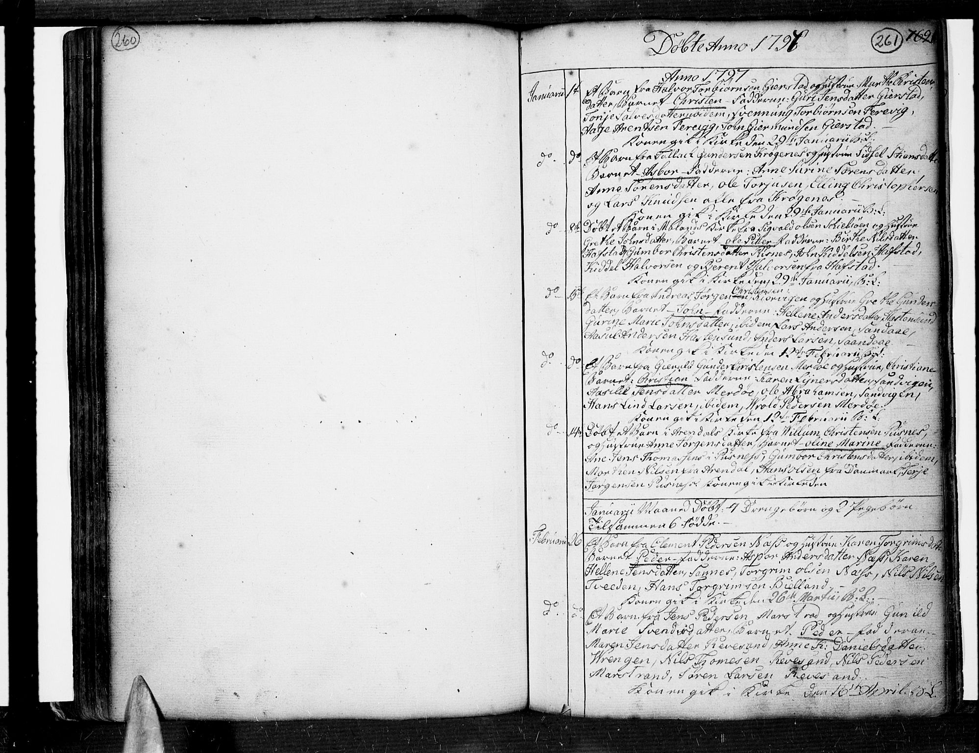 Tromøy sokneprestkontor, AV/SAK-1111-0041/F/Fa/L0002: Parish register (official) no. A 2, 1773-1808, p. 260-261