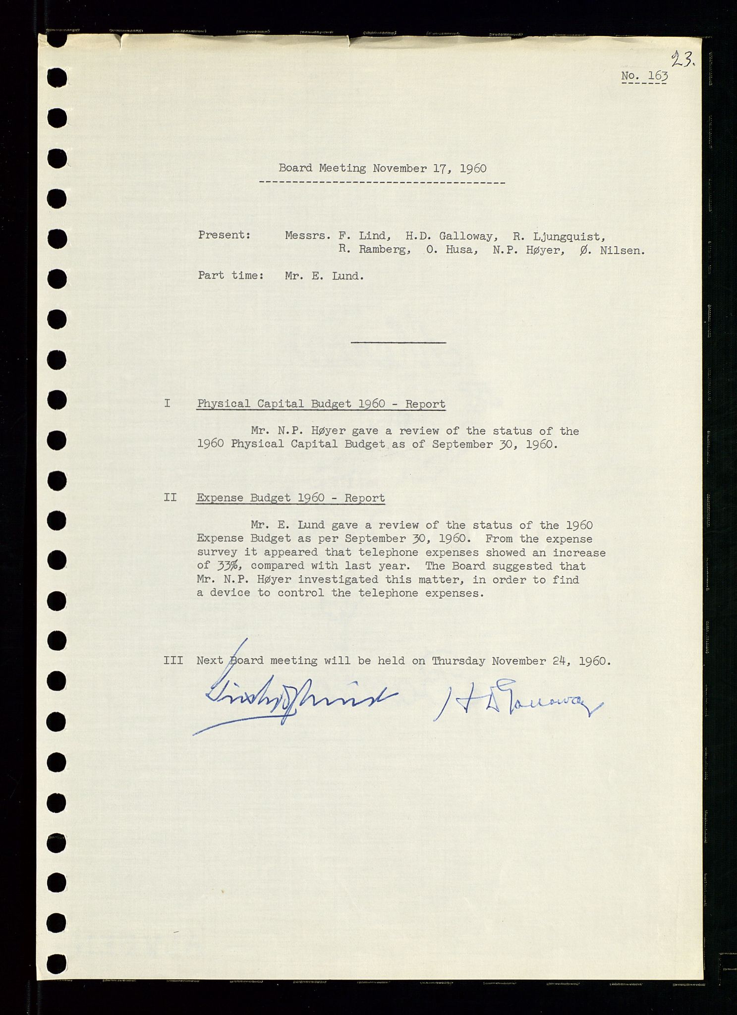 Pa 0982 - Esso Norge A/S, AV/SAST-A-100448/A/Aa/L0001/0002: Den administrerende direksjon Board minutes (styrereferater) / Den administrerende direksjon Board minutes (styrereferater), 1960-1961, p. 70