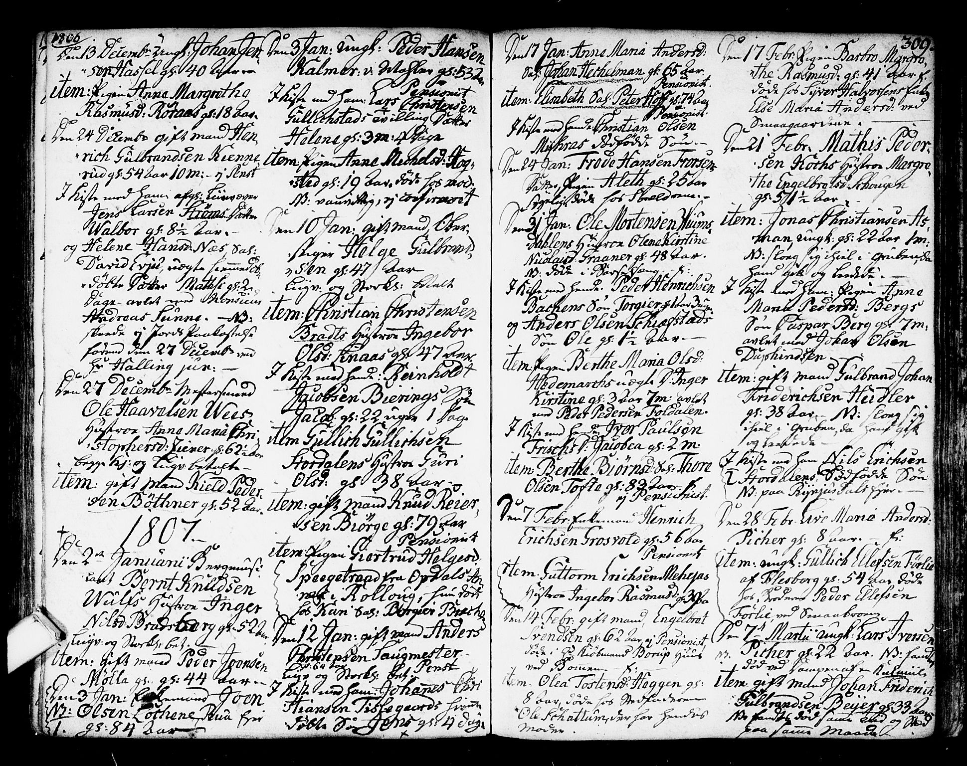 Kongsberg kirkebøker, SAKO/A-22/F/Fa/L0007: Parish register (official) no. I 7, 1795-1816, p. 309