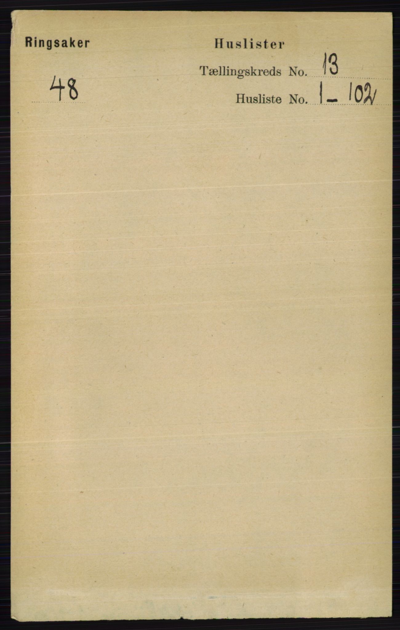 RA, 1891 census for 0412 Ringsaker, 1891, p. 7098