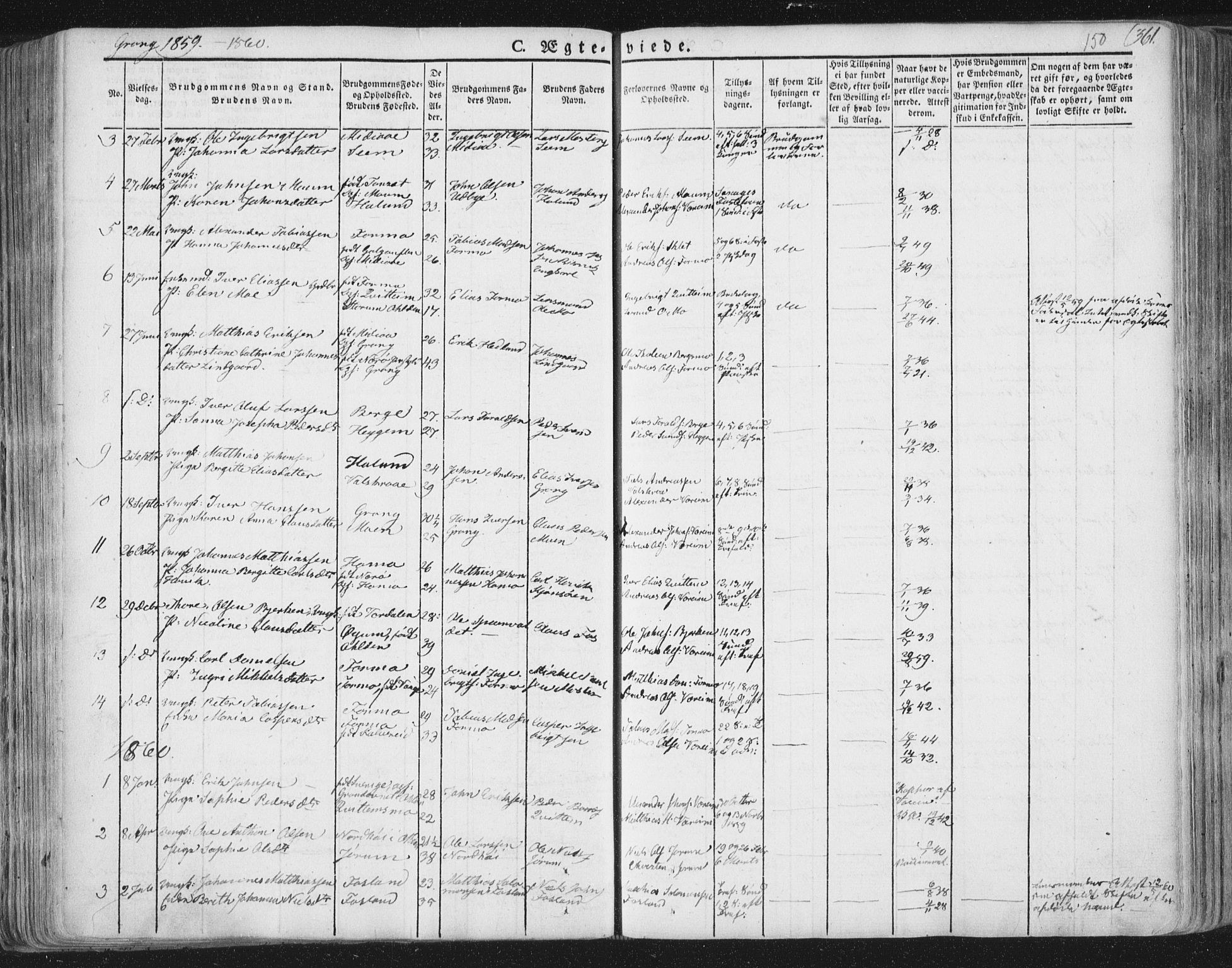 Ministerialprotokoller, klokkerbøker og fødselsregistre - Nord-Trøndelag, SAT/A-1458/758/L0513: Parish register (official) no. 758A02 /1, 1839-1868, p. 150