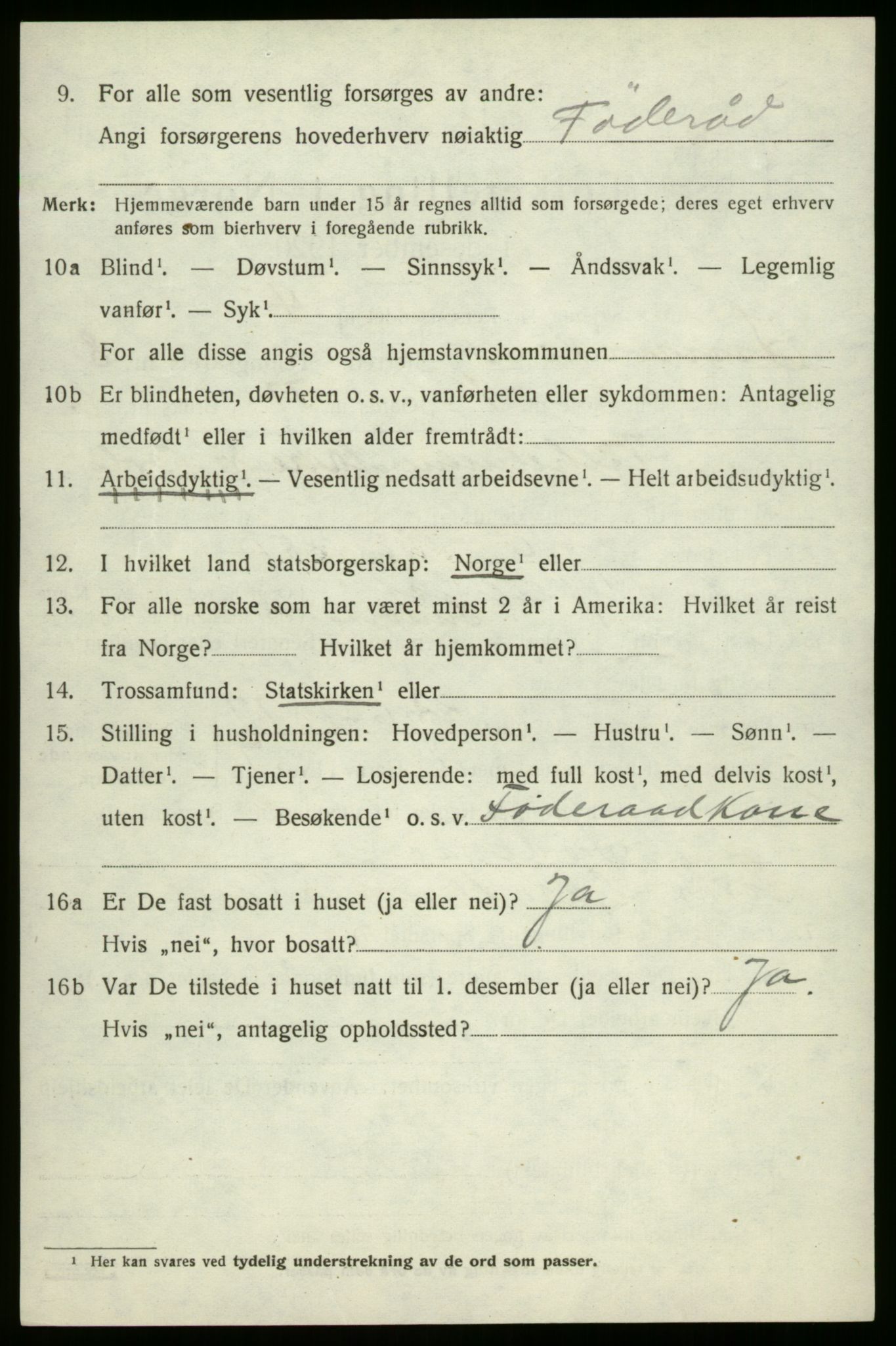 SAB, 1920 census for Innvik, 1920, p. 3438