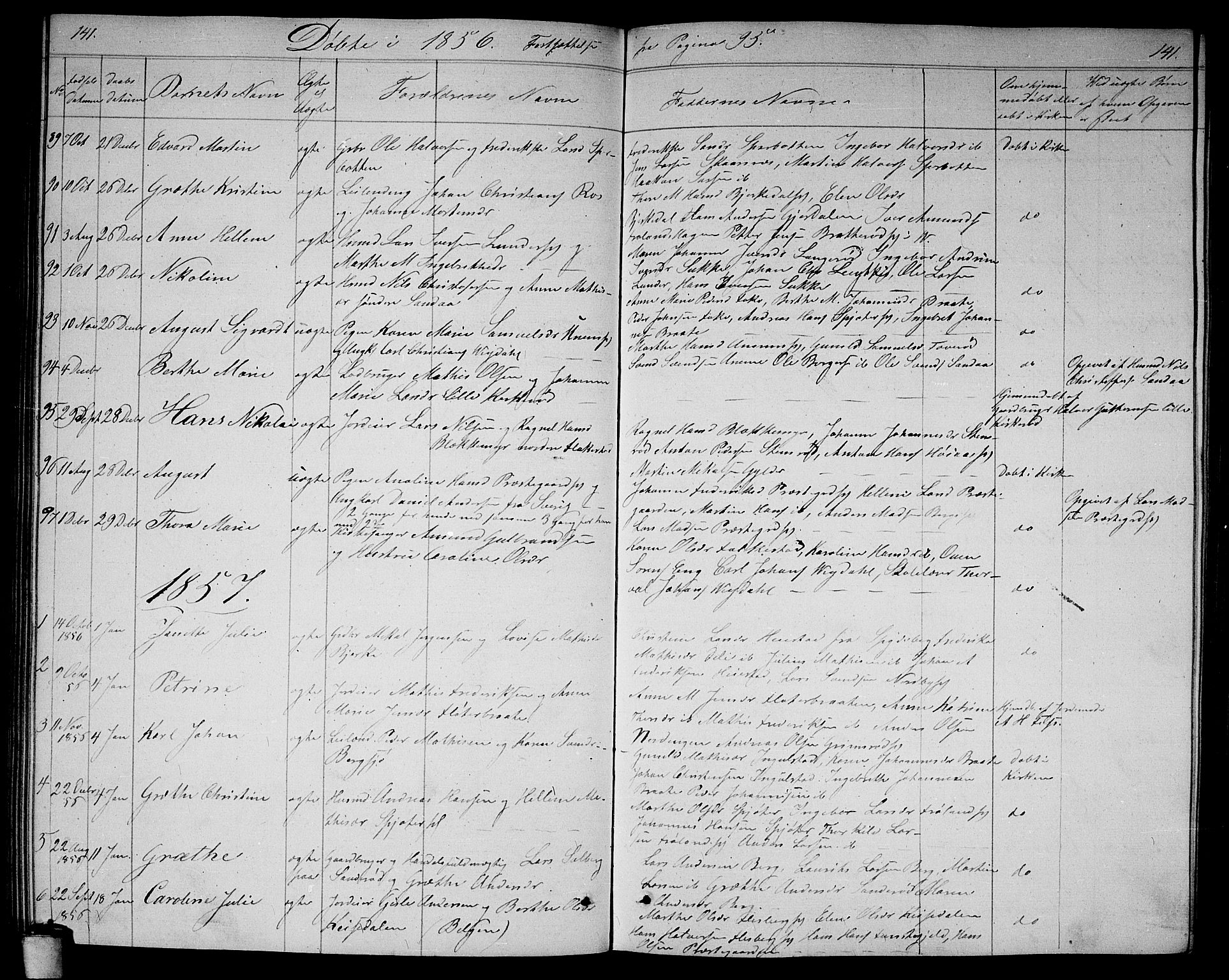 Våler prestekontor Kirkebøker, AV/SAO-A-11083/G/Ga/L0002: Parish register (copy) no. I 2, 1839-1860, p. 141