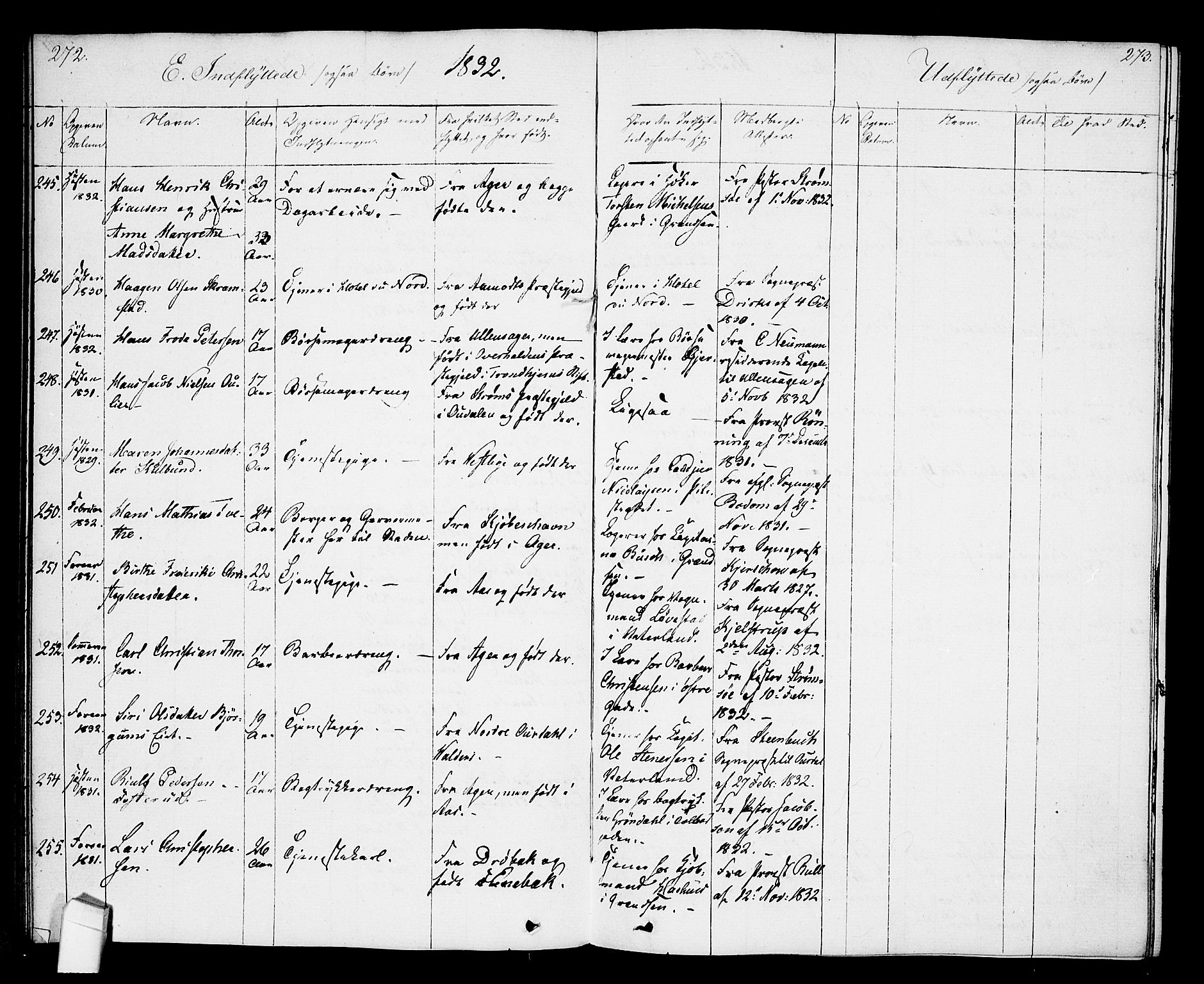Oslo domkirke Kirkebøker, SAO/A-10752/F/Fa/L0027: Parish register (official) no. 27, 1828-1840, p. 272-273