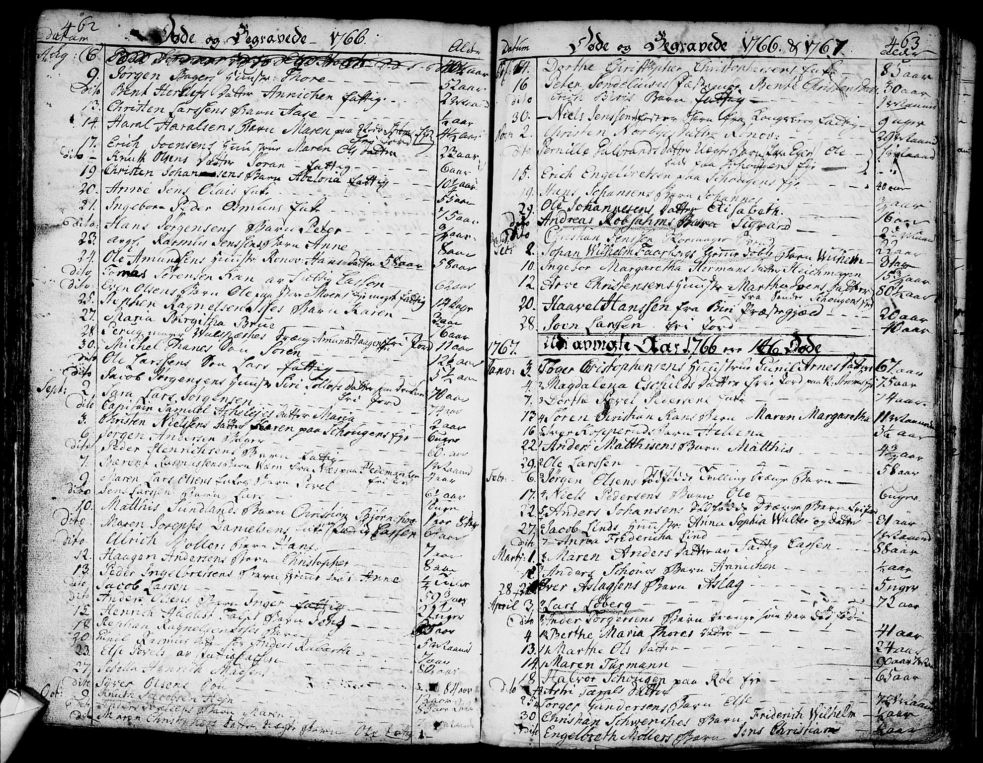 Bragernes kirkebøker, SAKO/A-6/F/Fa/L0005: Parish register (official) no. I 5, 1759-1781, p. 462-463