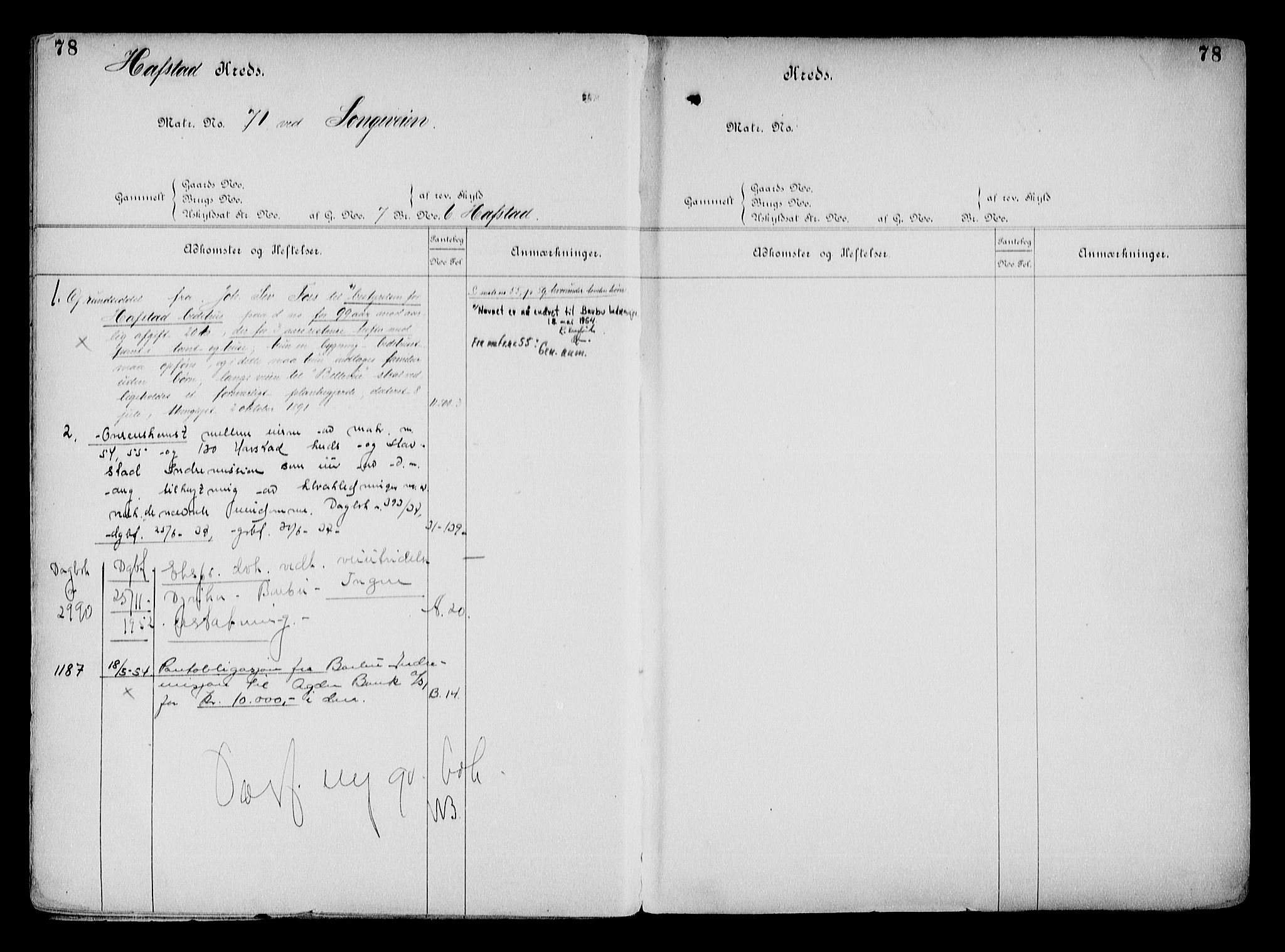 Arendal byfogd, AV/SAK-1222-0001/G/Ga/L0015: Mortgage register no. 13, 1860-1960, p. 78