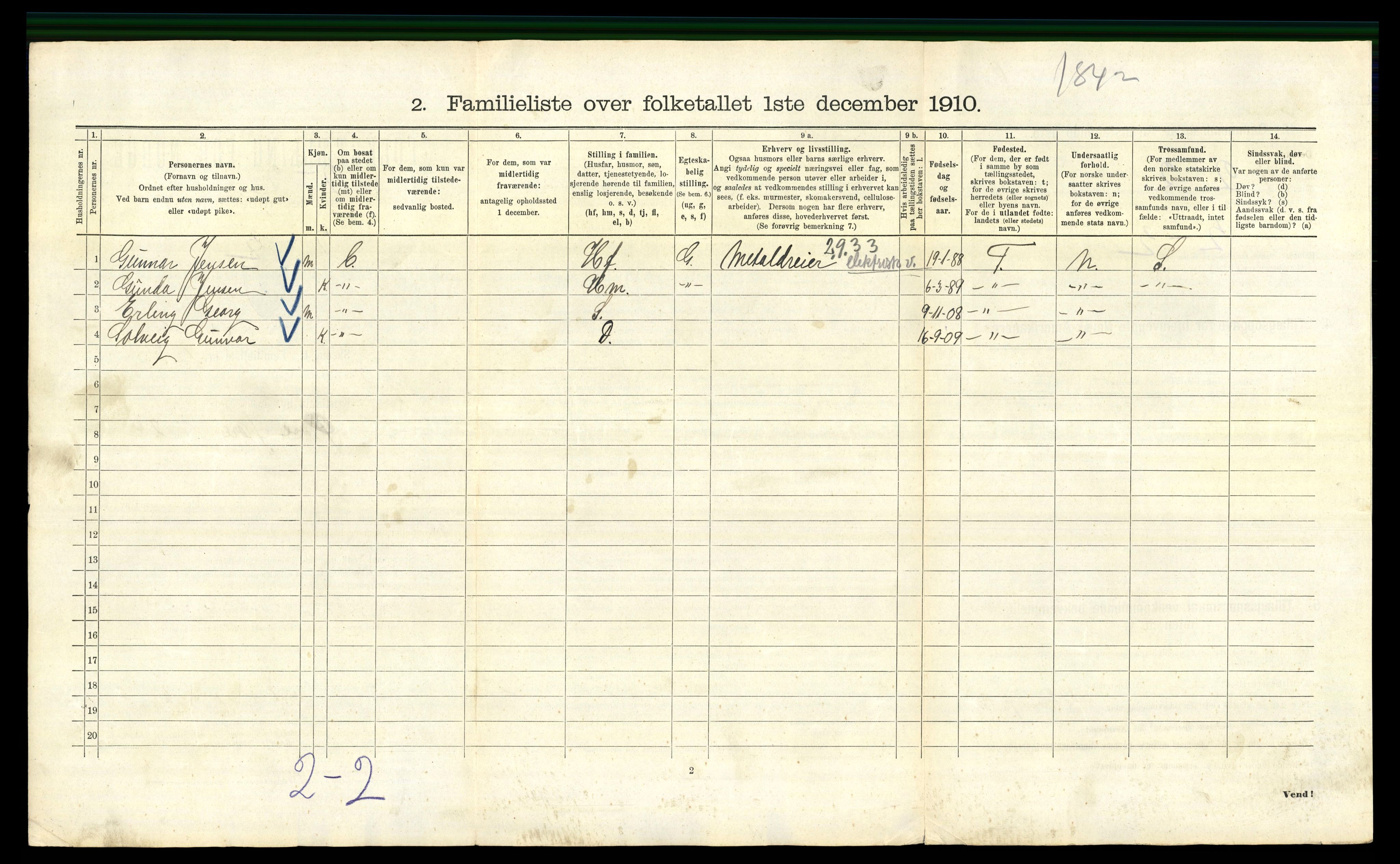 RA, 1910 census for Kristiania, 1910, p. 124812